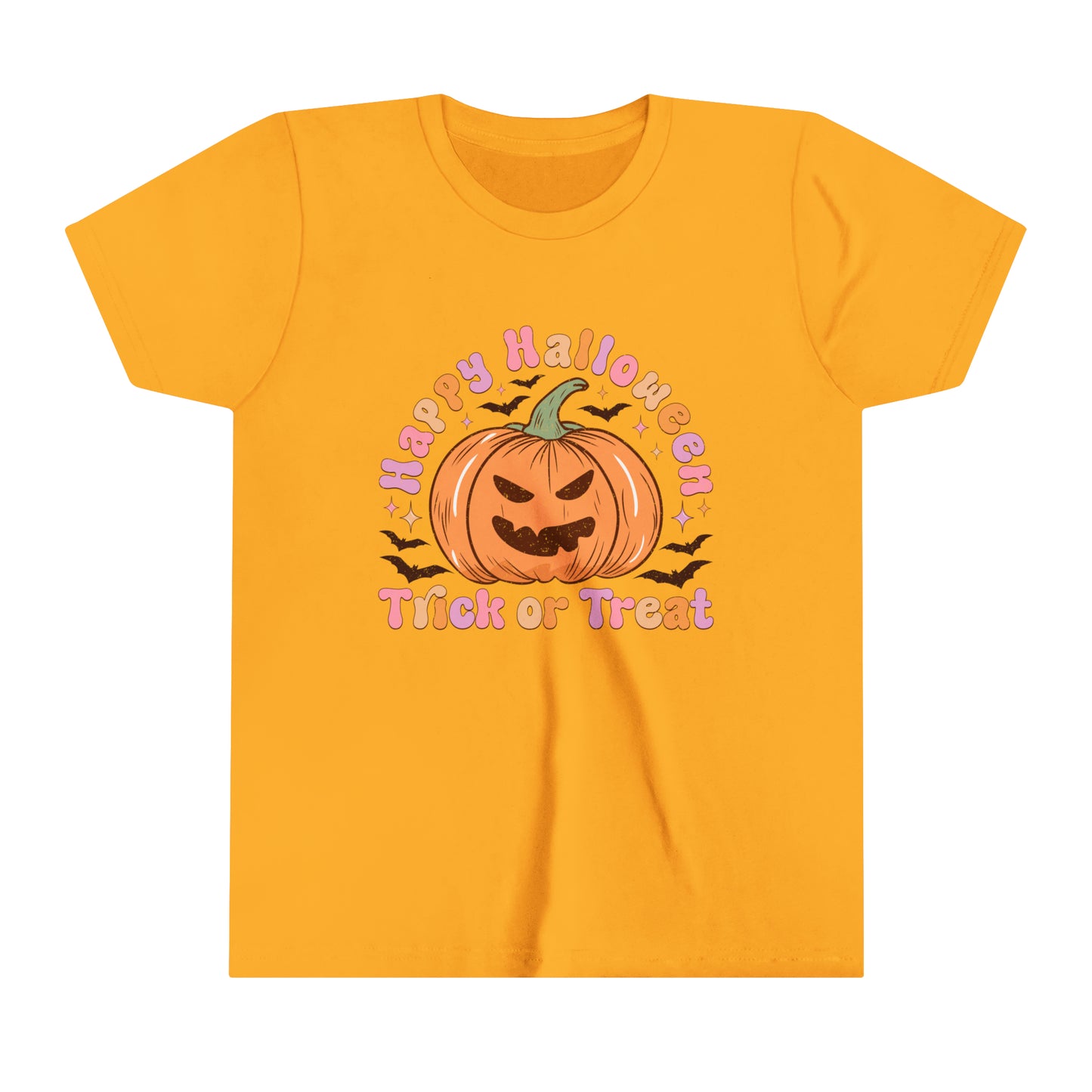 Happy Halloween Trick or Treat Girl's Youth Short Sleeve Tee