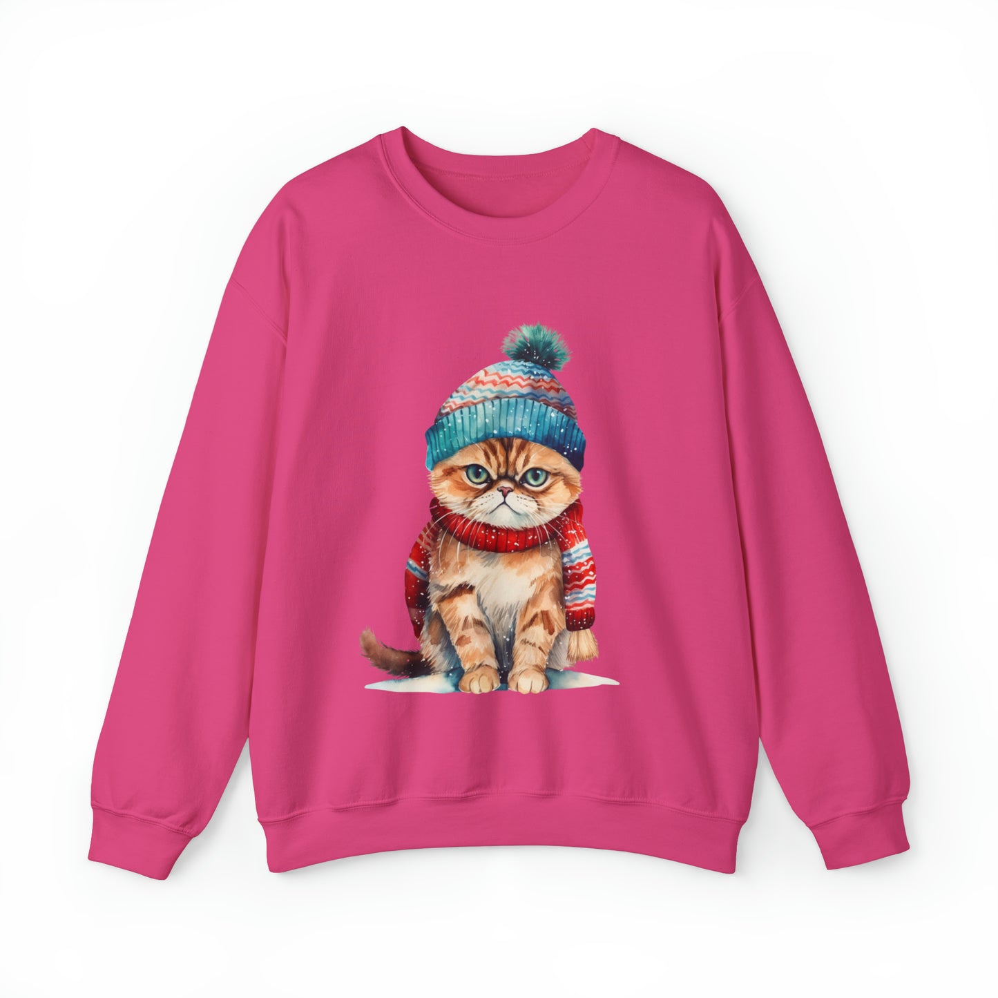 Funny Christmas Cat Sweatshirt Adult Unisex