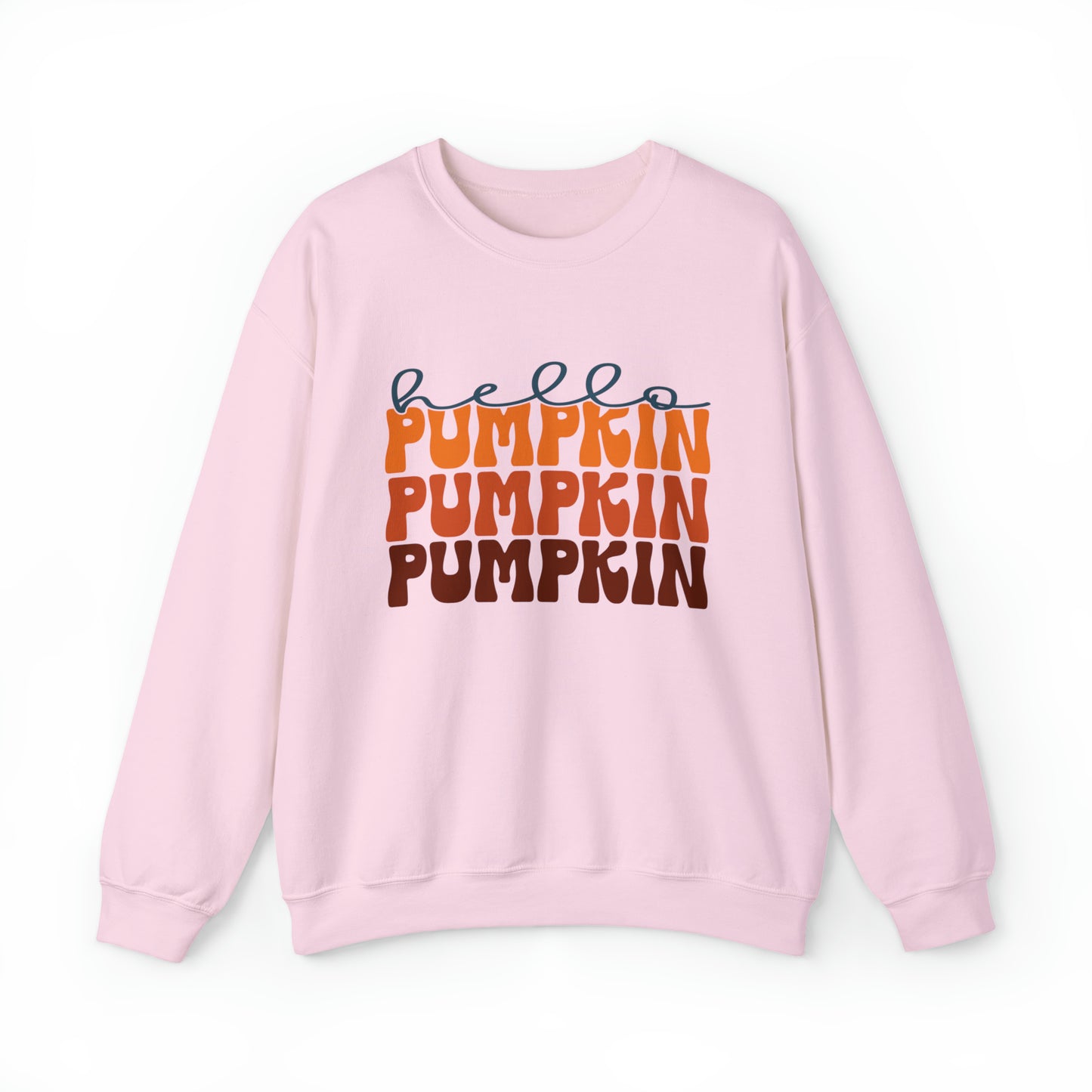 Hello Pumpkin Adult Unisex Fall Crewneck Sweatshirt