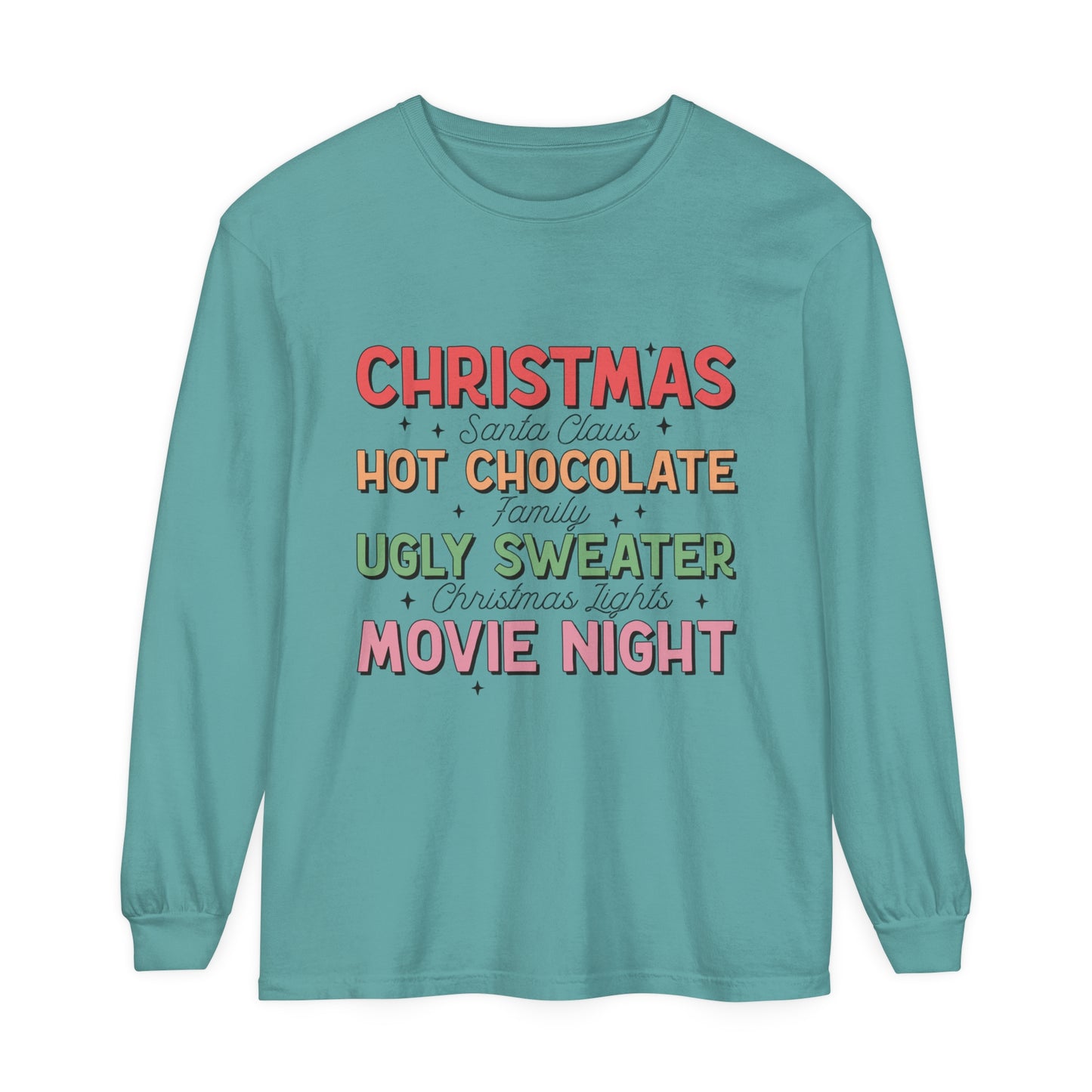 Women's Christmas Holiday Loose Long Sleeve T-Shirt