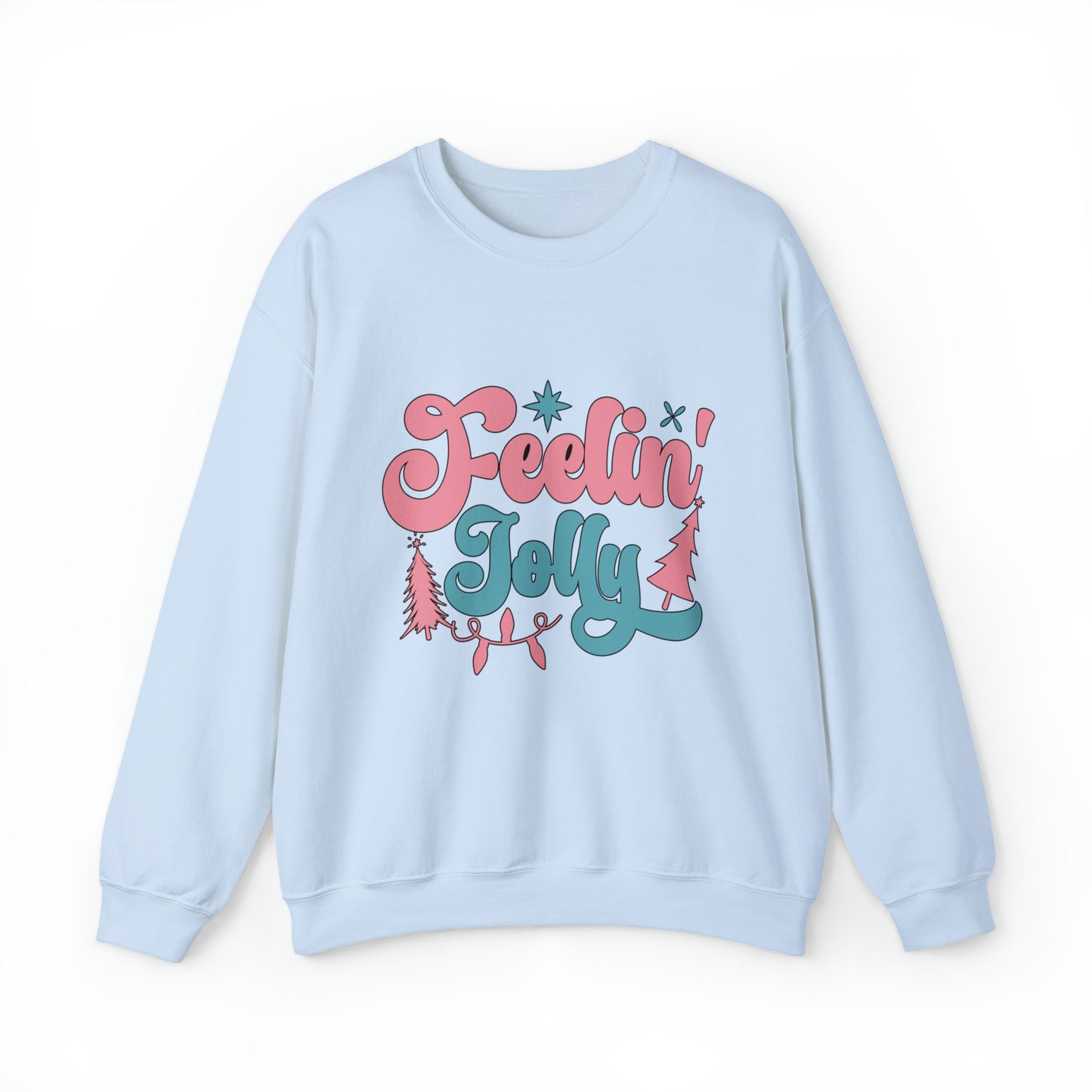 Feelin' Jolly Women's Santa Christmas Crewneck Sweatshirt