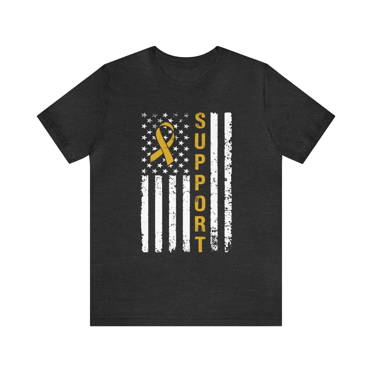 Childhood Cancer Fight Awareness Advocacy American Flag Adult Unisex Tshirt