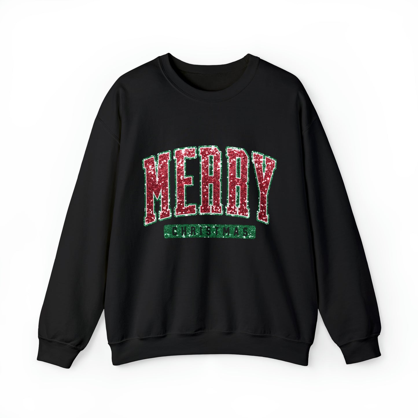 Merry Christmas Red Sparkle Women's Christmas Crewneck Sweatshirt