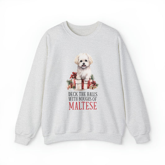Maltese Dog Funny Crewneck Sweatshirt Women's