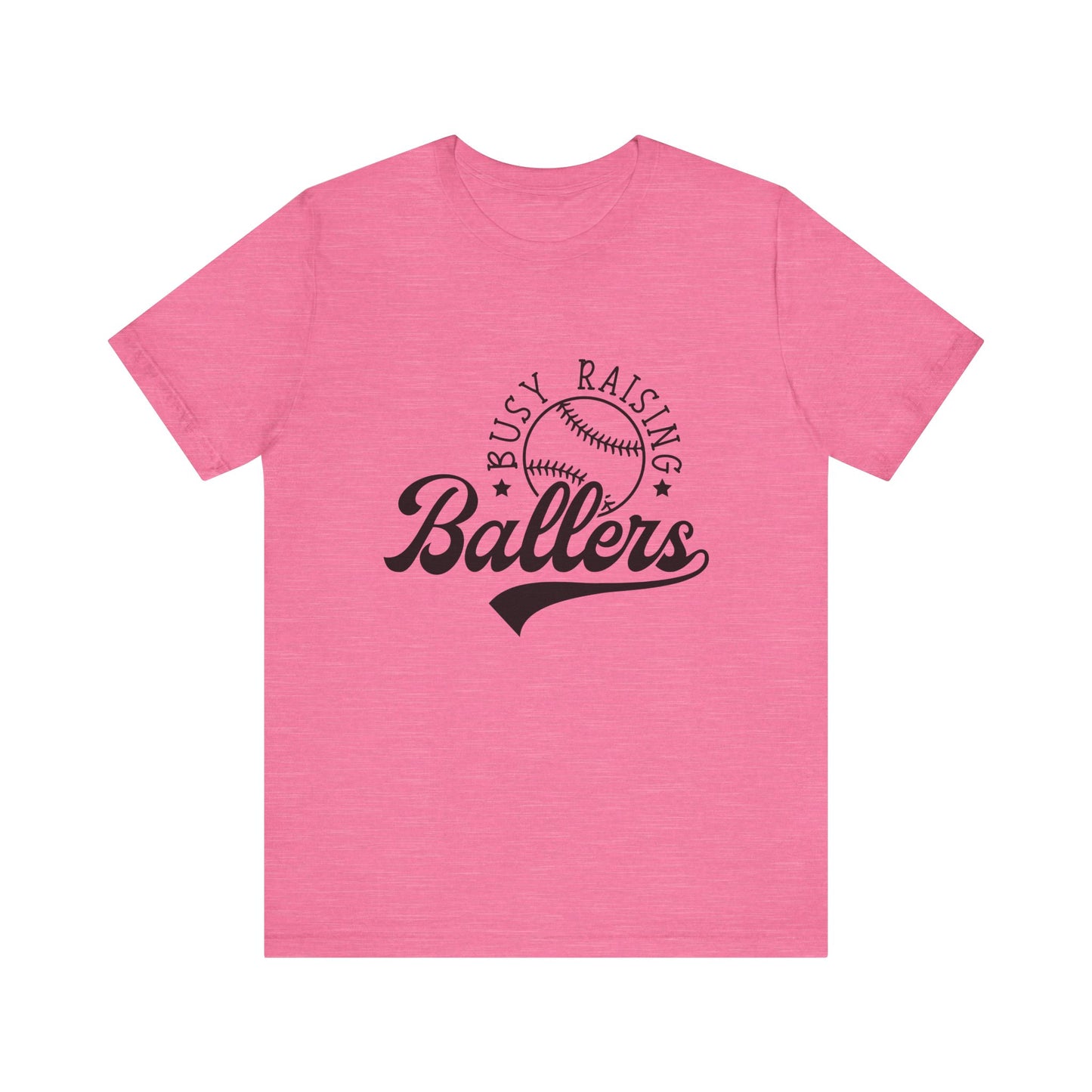 Busy Raising Ballers Baseball Adult Unisex Tshirt  Short Sleeve Tee