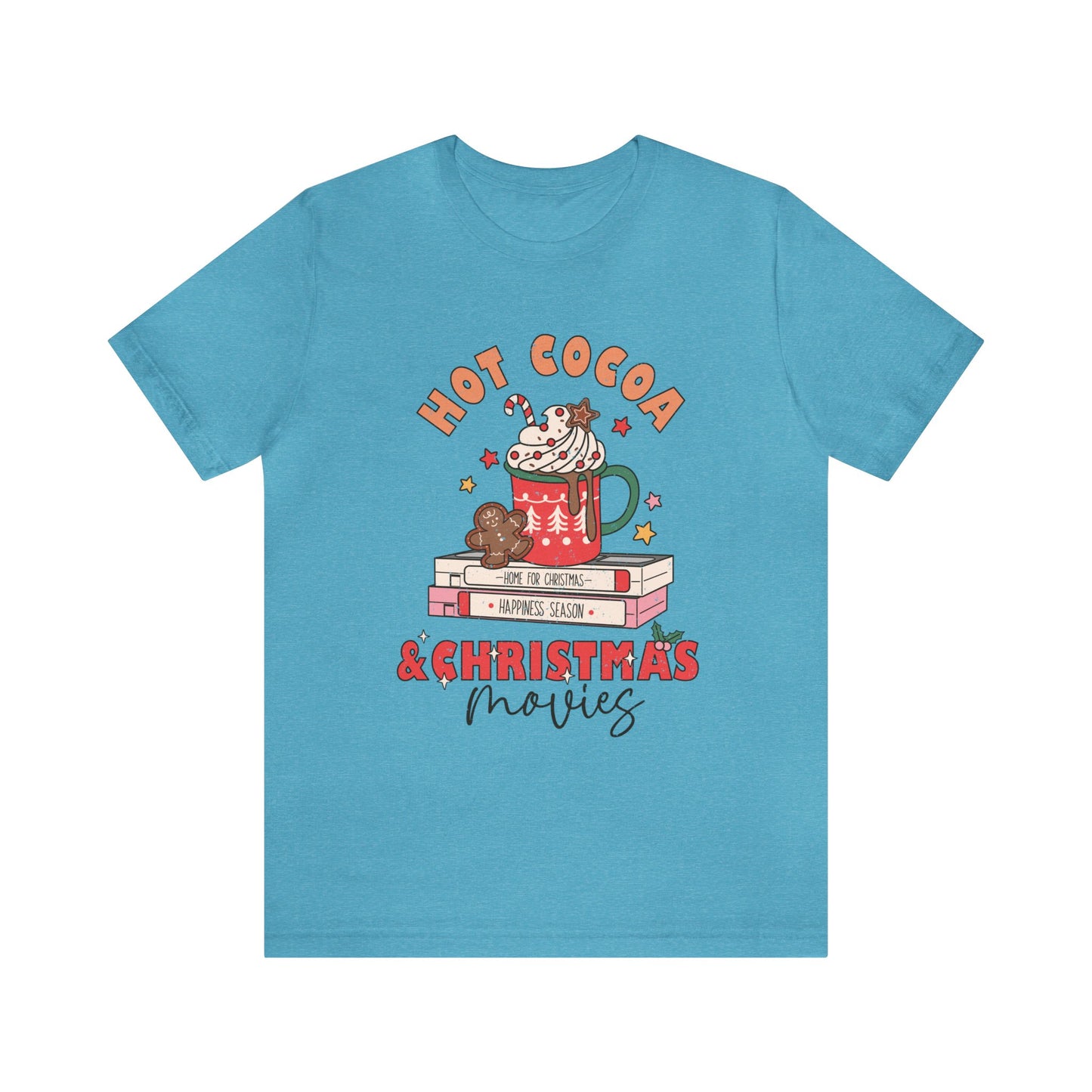 Hot Cocoa and Christmas Movies Women's Short Sleeve Christmas T Shirt