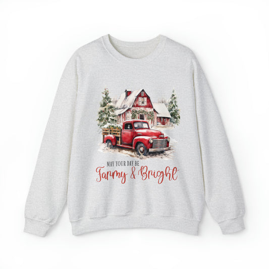 Farmy & Bright Women's Christmas Crewneck Sweatshirt