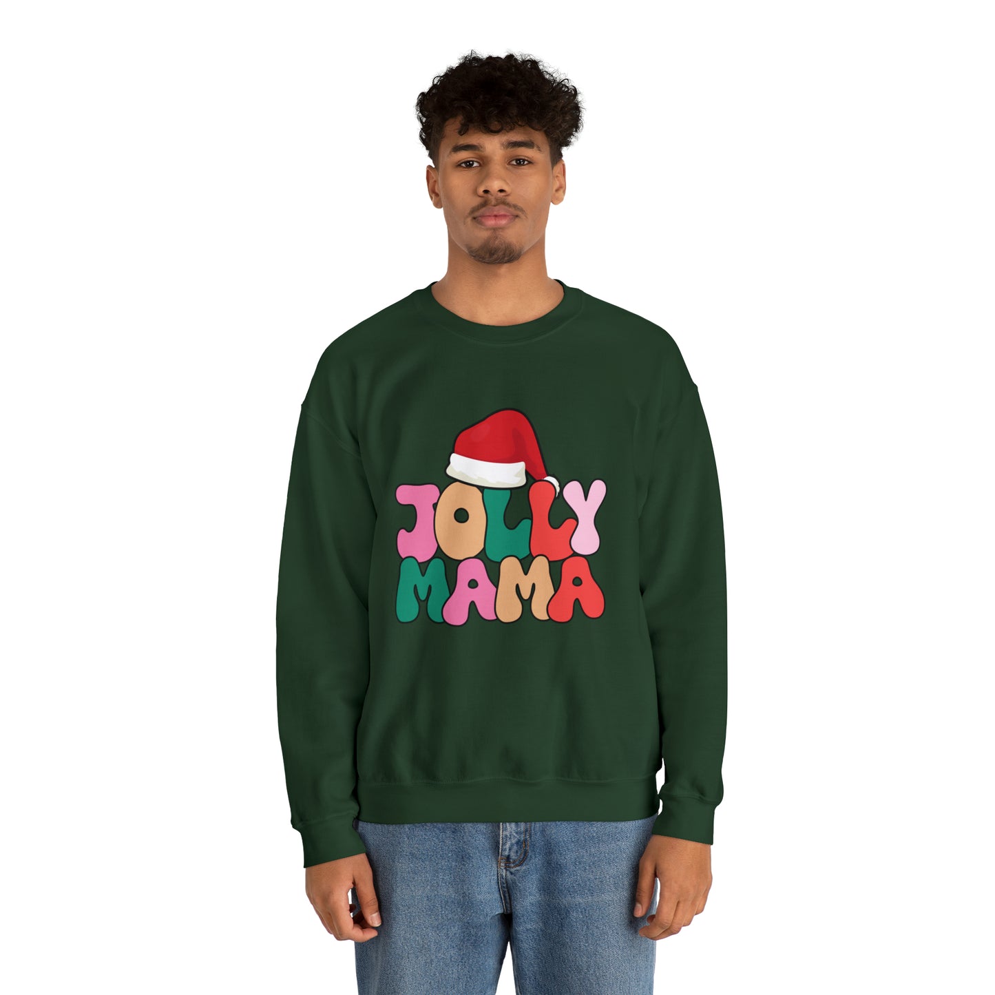 Holly Jolly Mama Women's Christmas Crewneck Sweatshirt