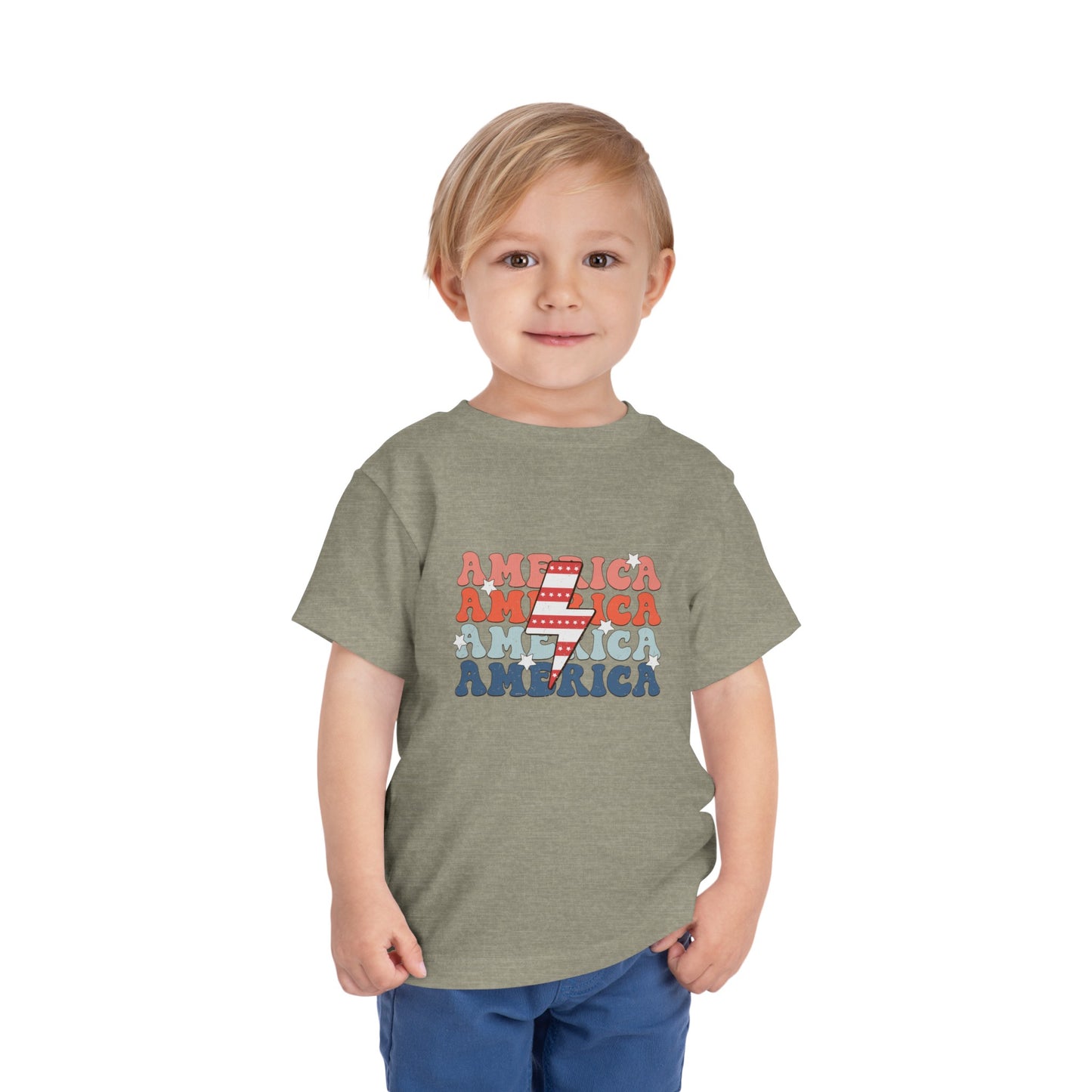 America 4th of July Toddler Short Sleeve Tee