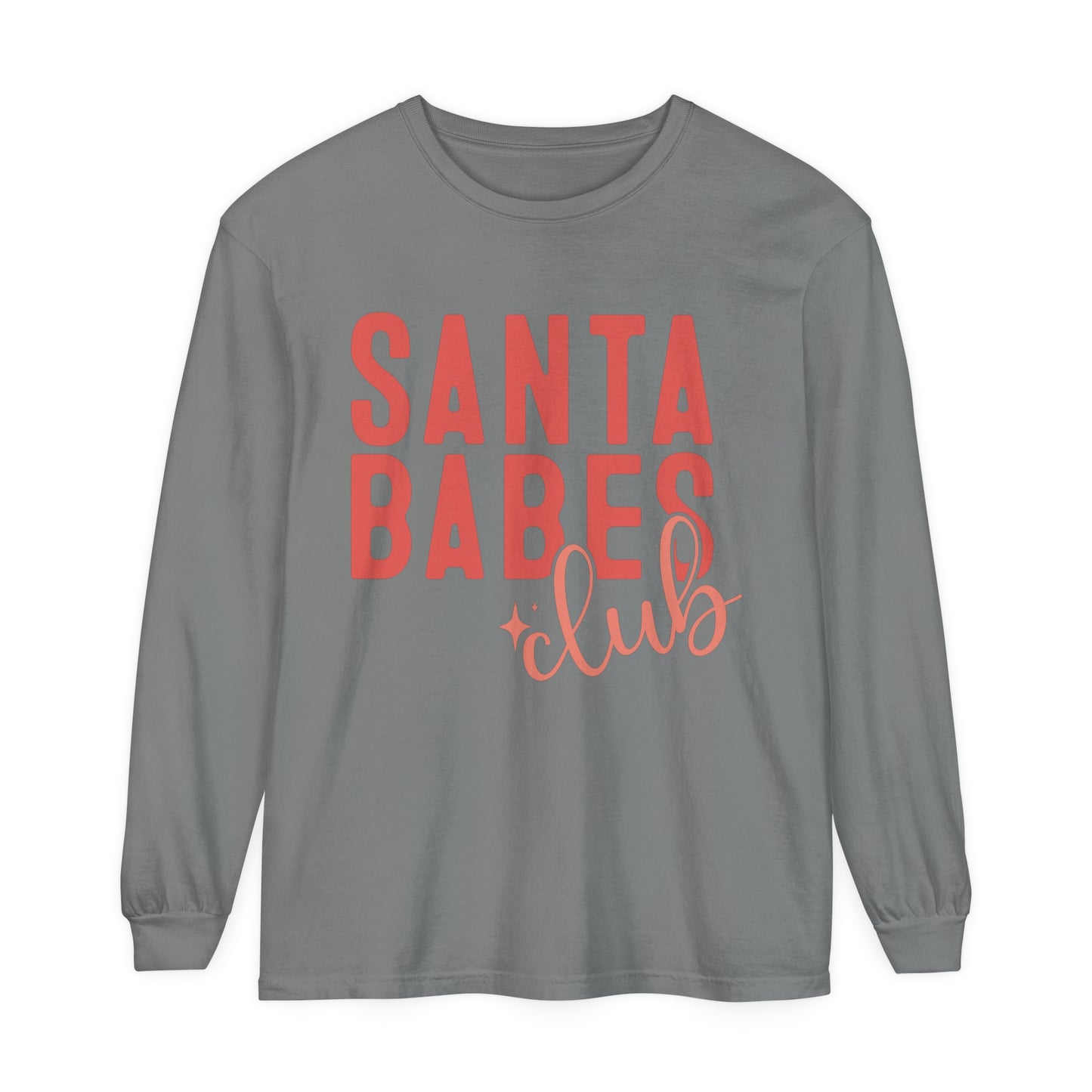 Santa Babes Club Women's Christmas Loose Long Sleeve T-Shirt