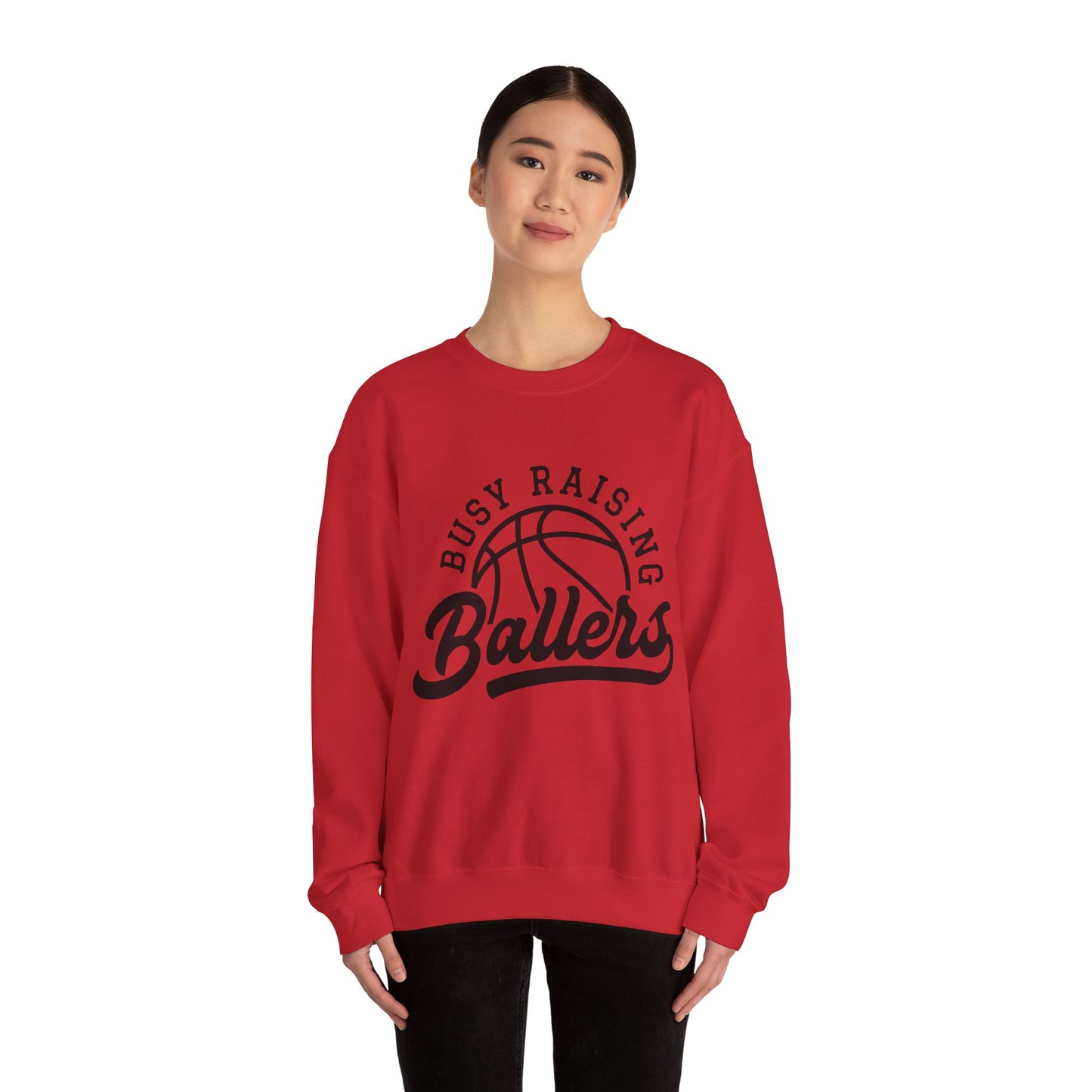 Busy Raising Ballers Women's Basketball Sweatshirt Basketball Mom