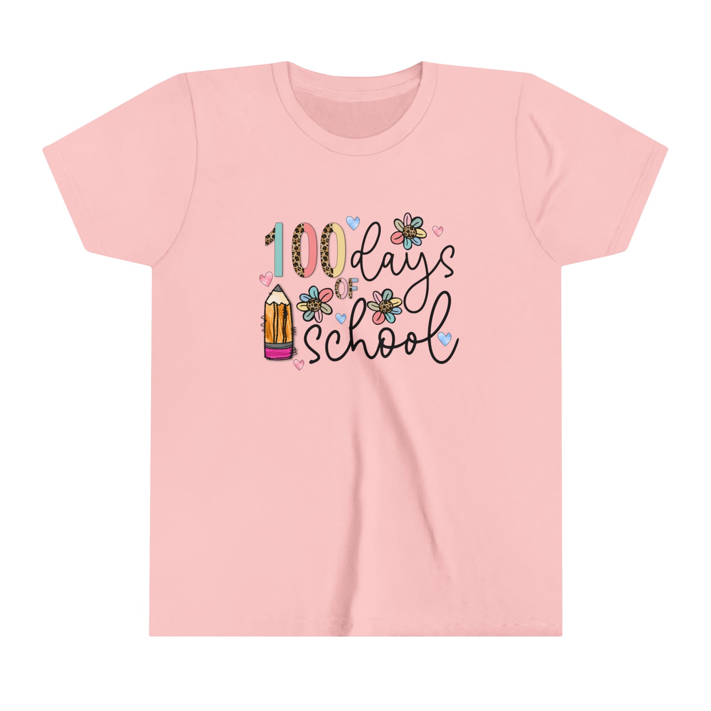 100 Days of School Girl's Youth Short Sleeve Tee