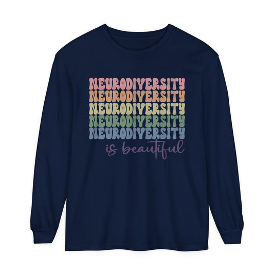 Neurodiversity is beautiful stacked Women's Long Sleeve T-Shirt