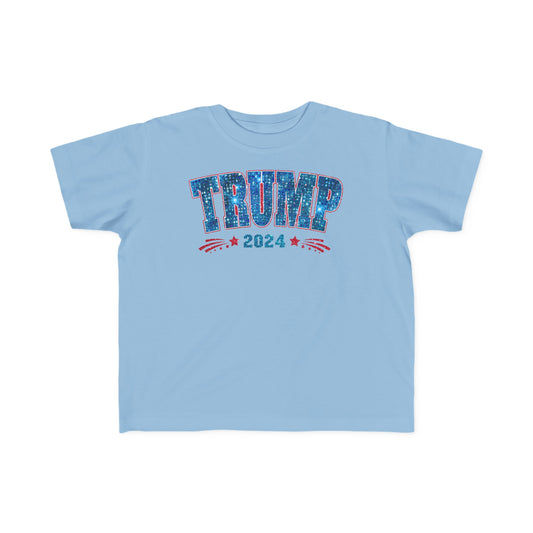 TRUMP President Election 2024 Faux Sequin Toddler's Fine Jersey Tee