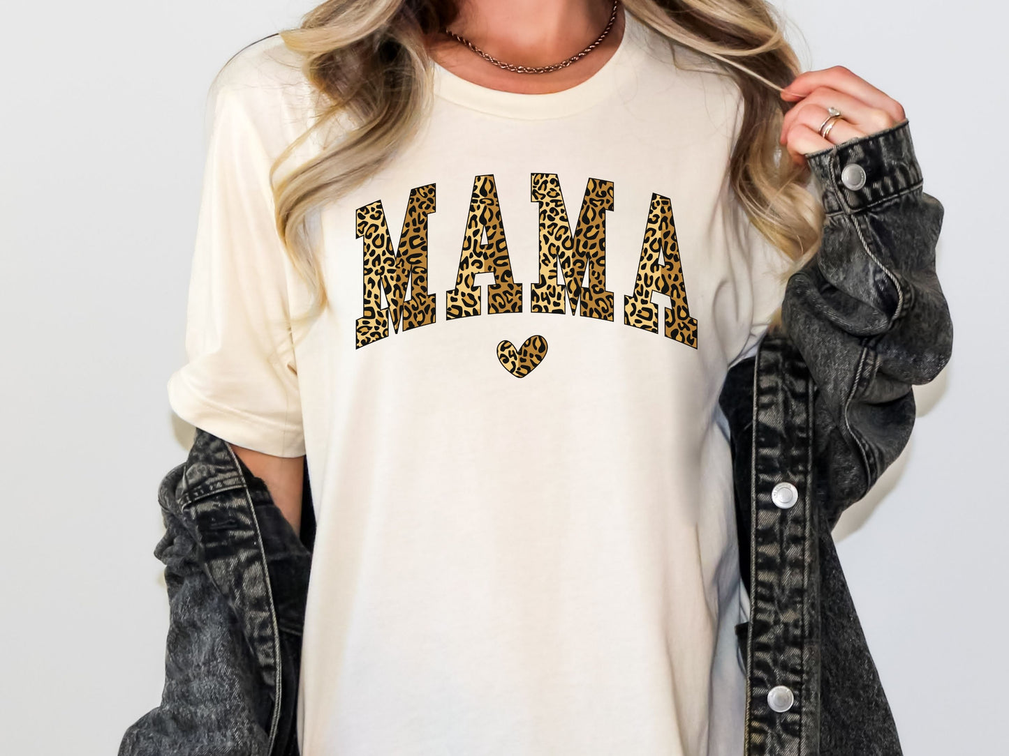 Mama Leopard Print Women's Tshirt