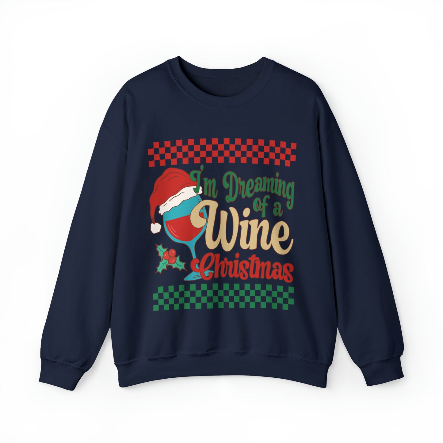 Wine Christmas Women's Funny Christmas Crewneck Sweatshirt