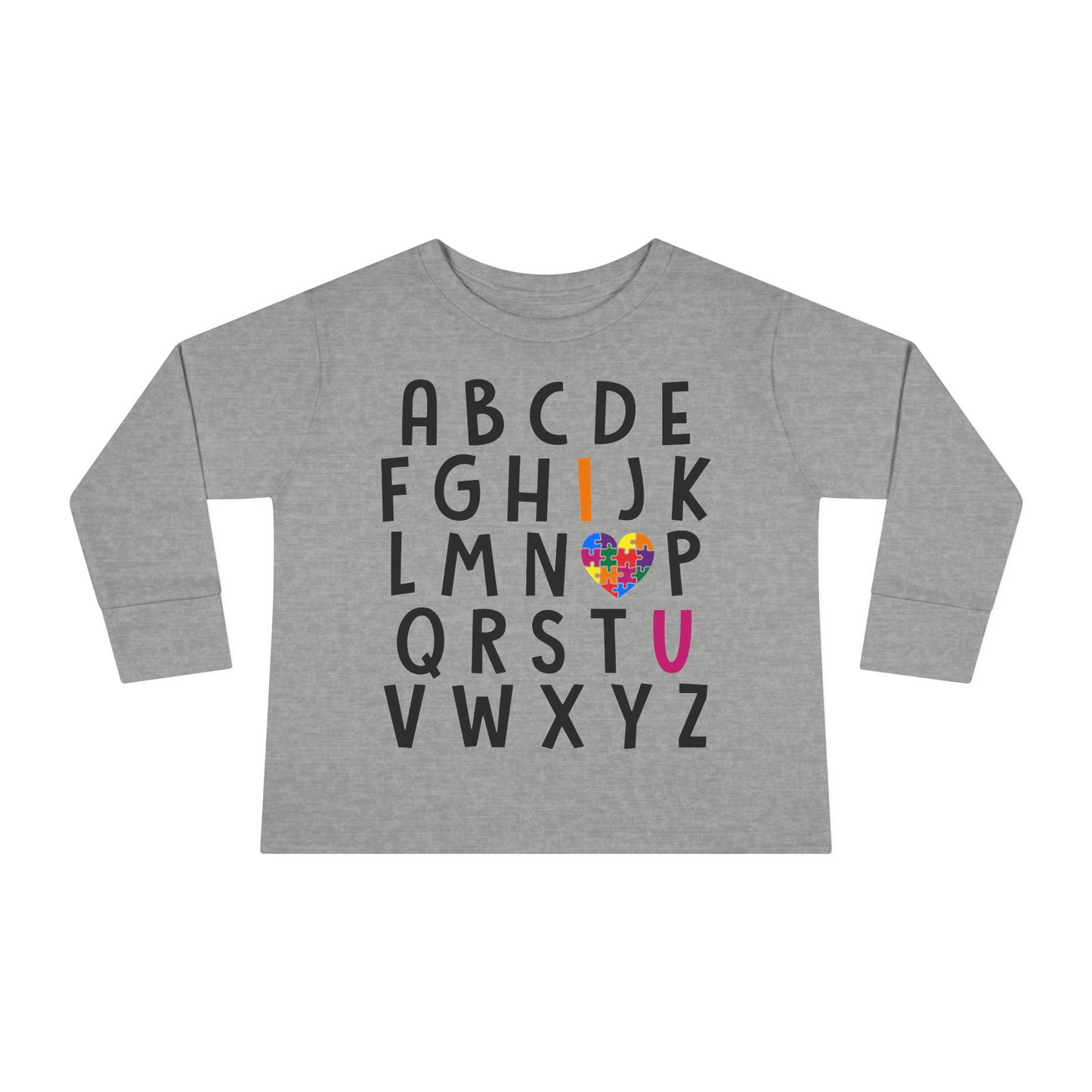 Alphabet Autism I <3 U Toddler Long Sleeve Tee