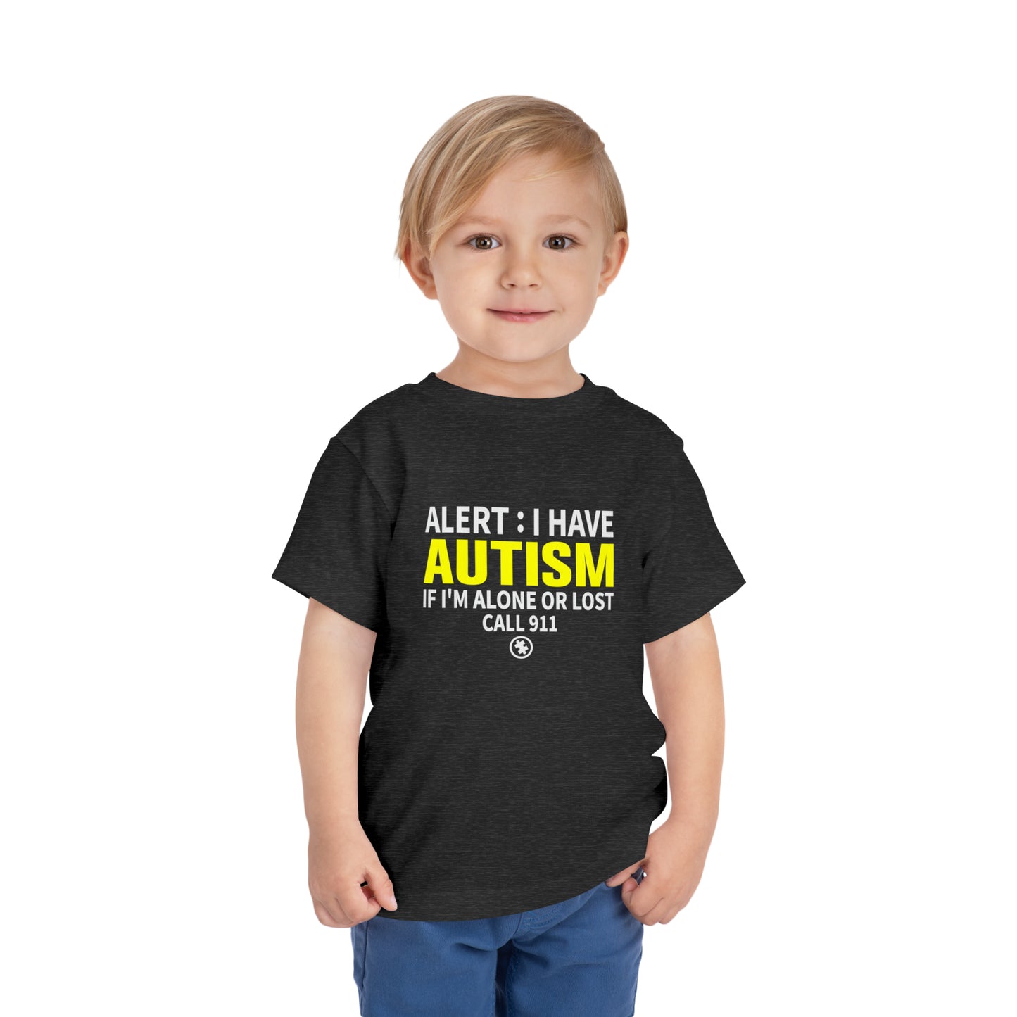 Autism Emergency Response Shirt Autism Awareness Advocate Toddler Short Sleeve Tee