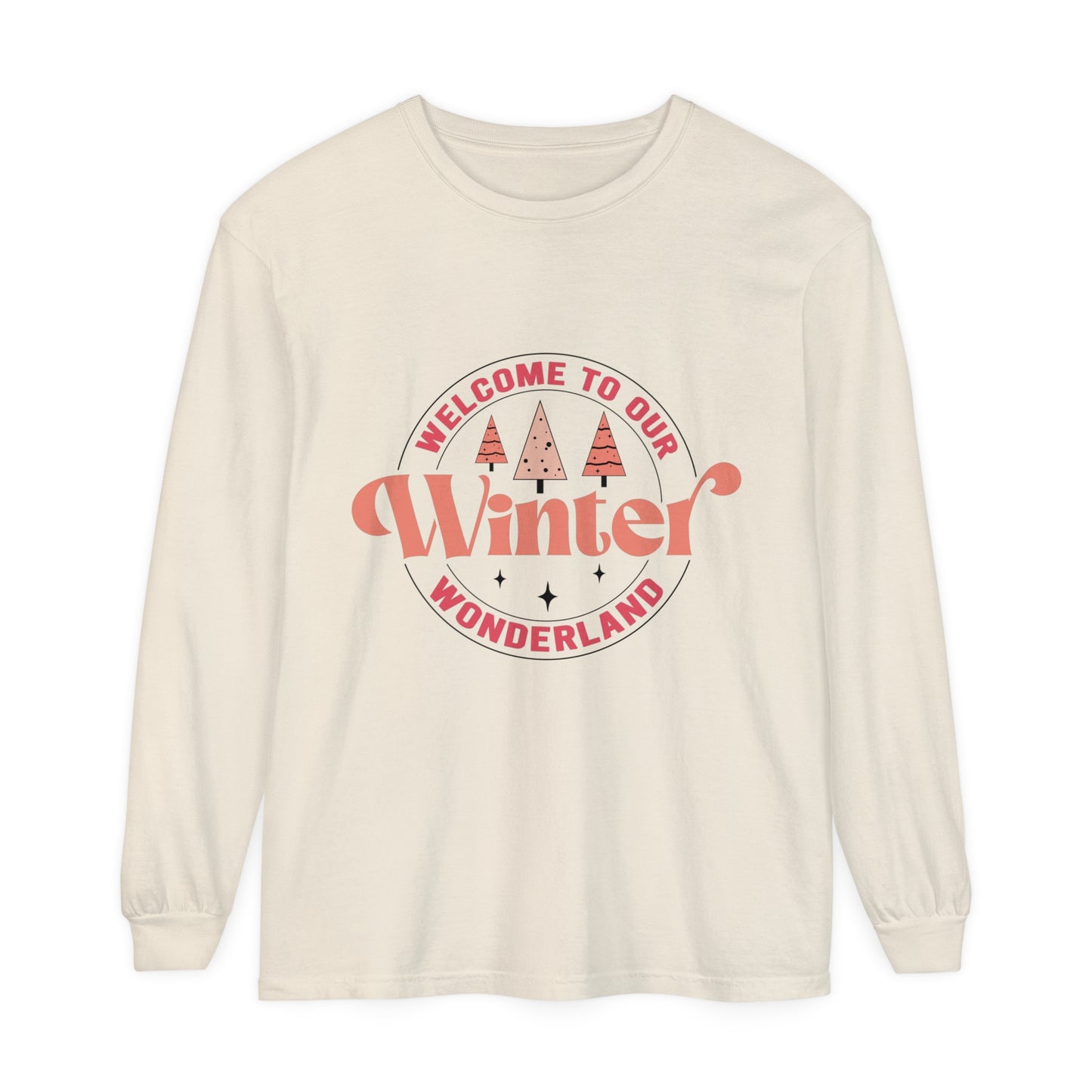 Welcome to our winter wonderland Women's Christmas Holiday Loose Long Sleeve T-Shirt