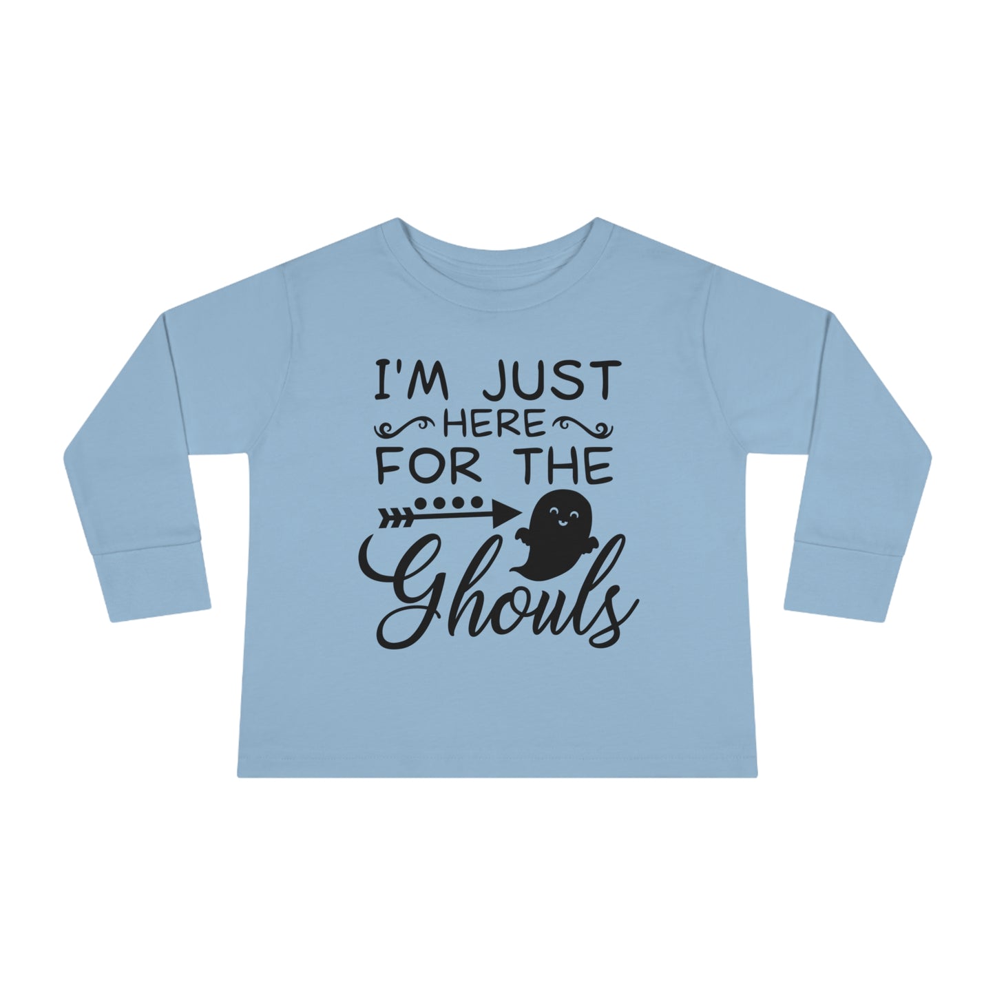 I'm just here for the Ghouls Halloween Toddler Long Sleeve Tee