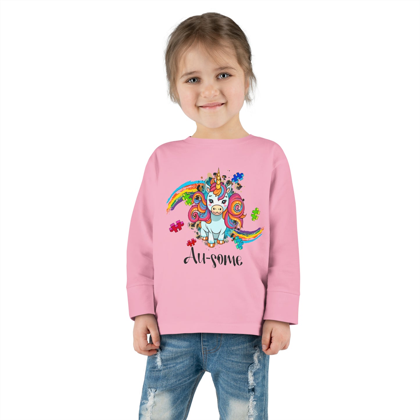 Autism Ausome Unicorn Toddler Long Sleeve Tee