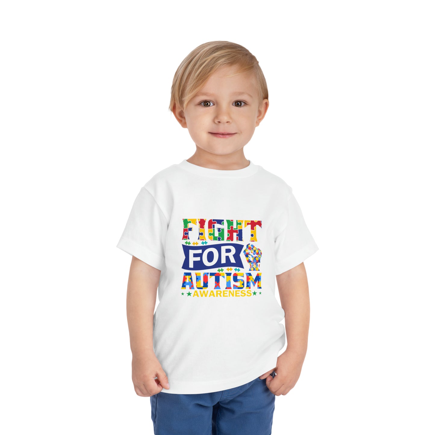 Fight for autism awareness Autism Acceptance Awareness Advocate Toddler Short Sleeve Tee