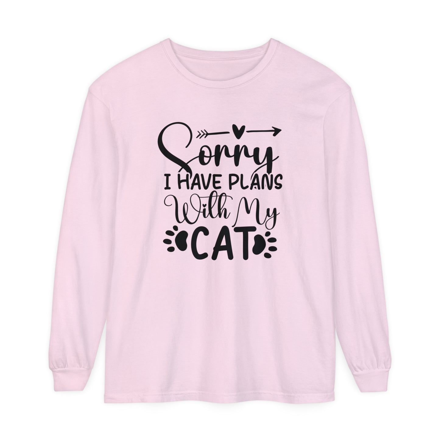 Sorry I have plans with my cat -  Cat Mom Women's Loose Long Sleeve T-Shirt