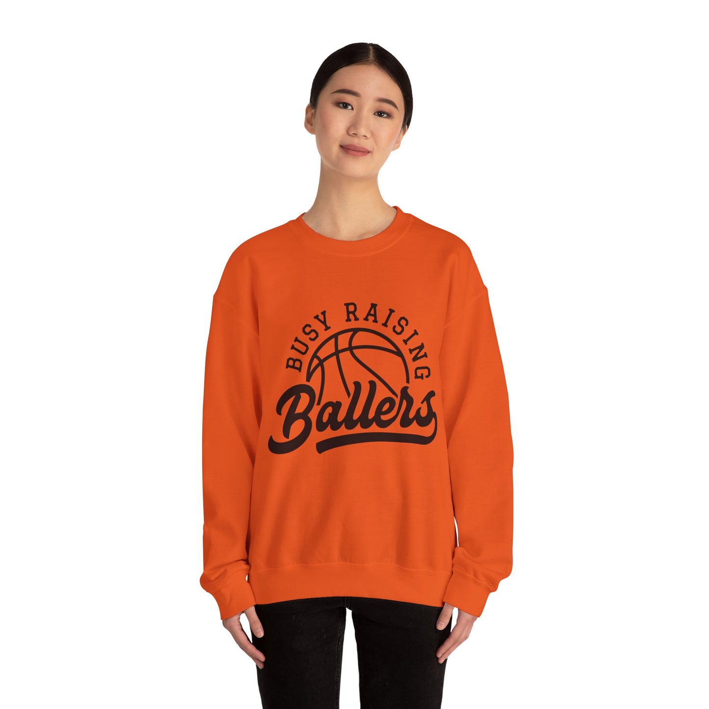 Busy Raising Ballers Women's Basketball Sweatshirt Basketball Mom