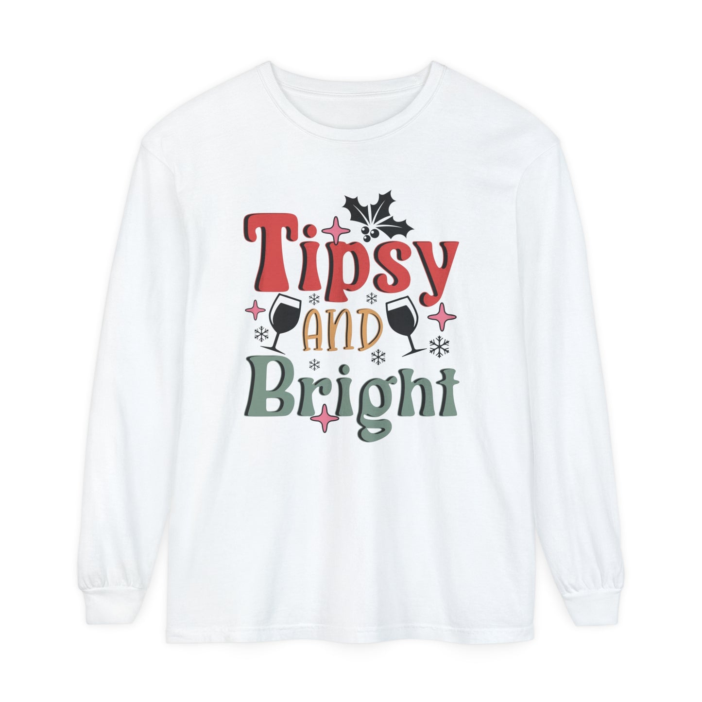 Tipsy and Bright Women's Christmas Loose Long Sleeve T-Shirt