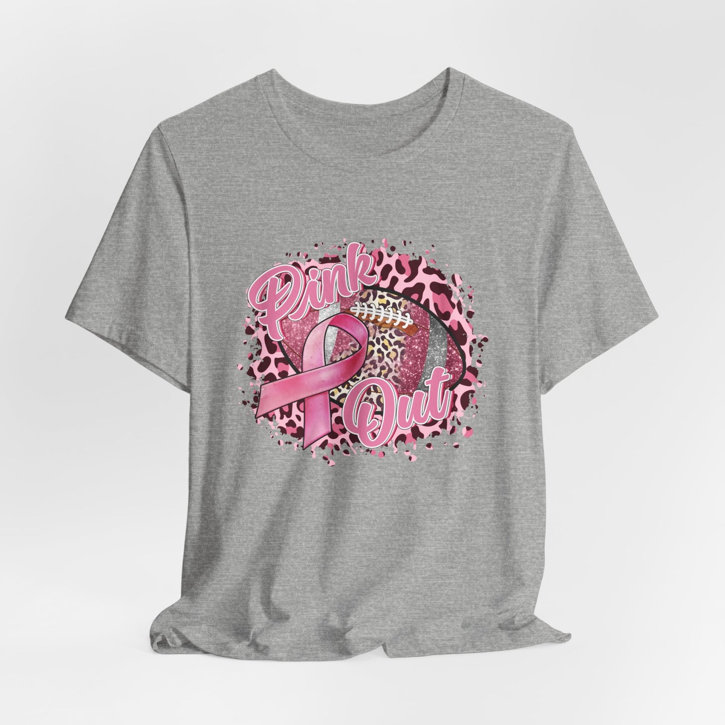 Pink Out Football Women's Breast Cancer Awareness Short Sleeve Tee