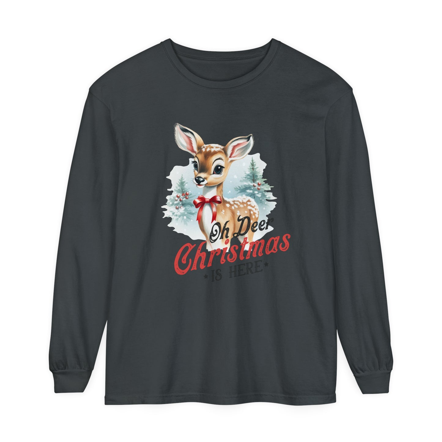 Oh Dear Christmas is Here Women's  Loose Long Sleeve T-Shirt