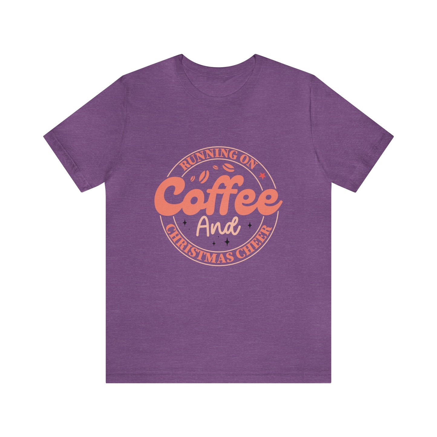 Running on Coffee and Christmas Cheer Women's Funny Christmas Short Sleeve Shirt