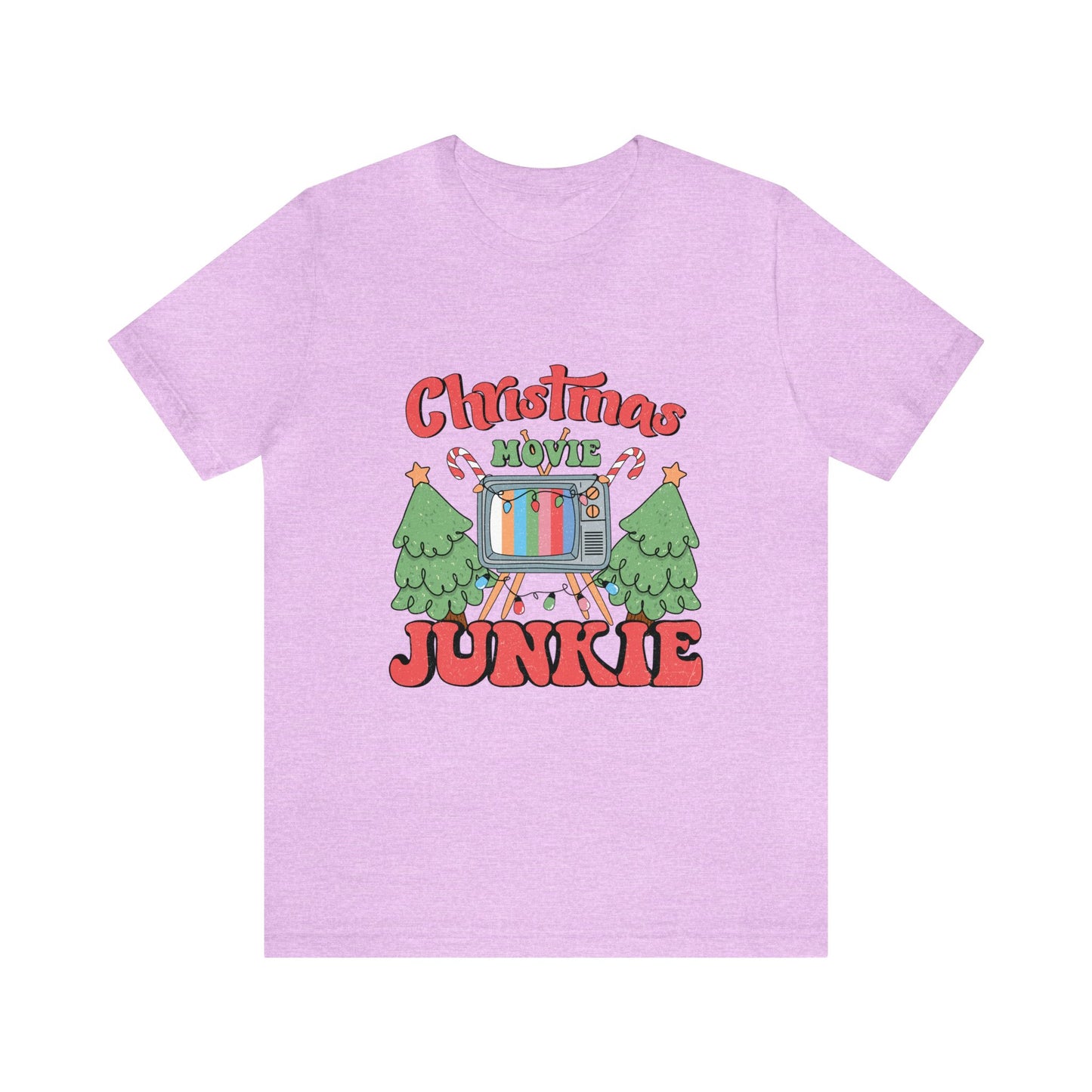 Christmas Movie Junkie Women's Short Sleeve Christmas T Shirt