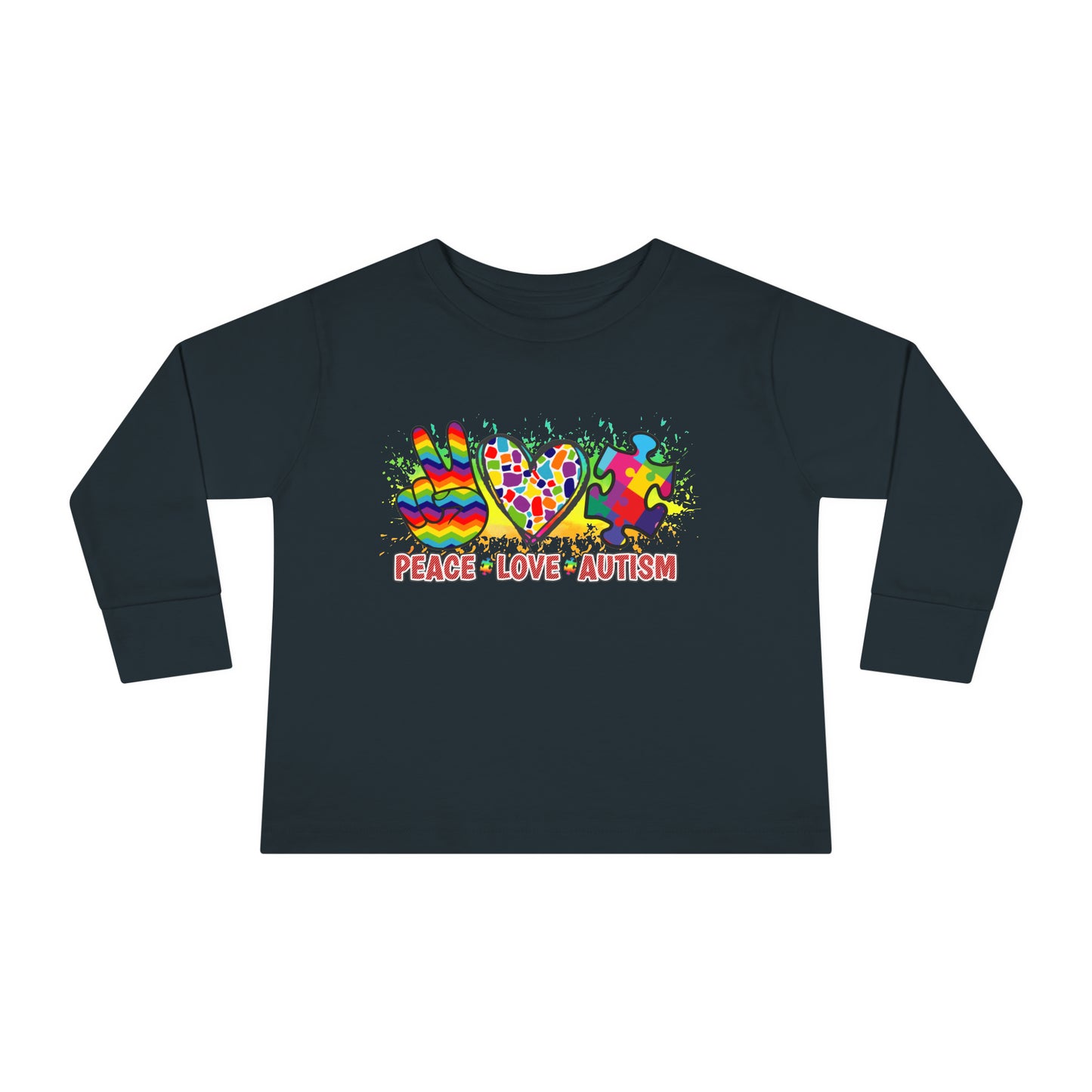 Peace Love Autism Toddler Long Sleeve Tee