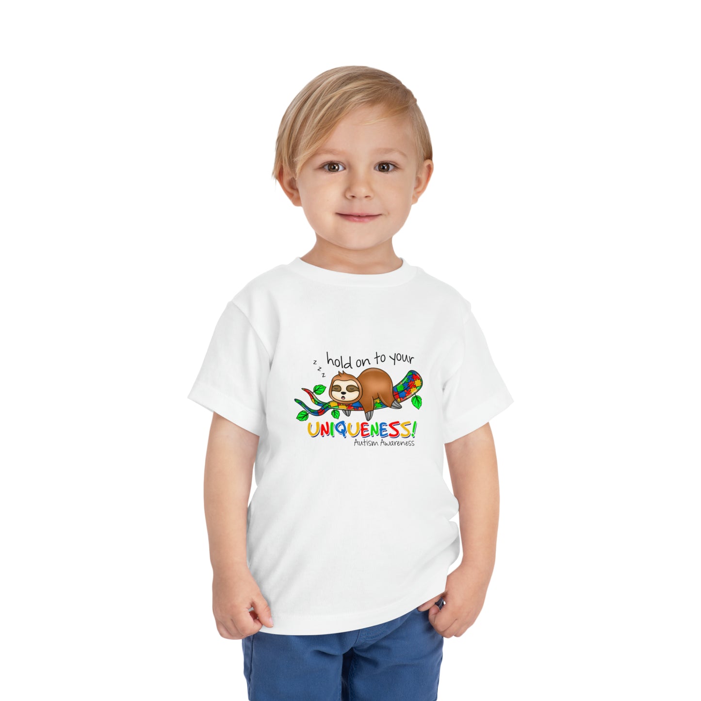 Hold on to your uniqueness Autism Awareness Advocate Toddler Short Sleeve Tee