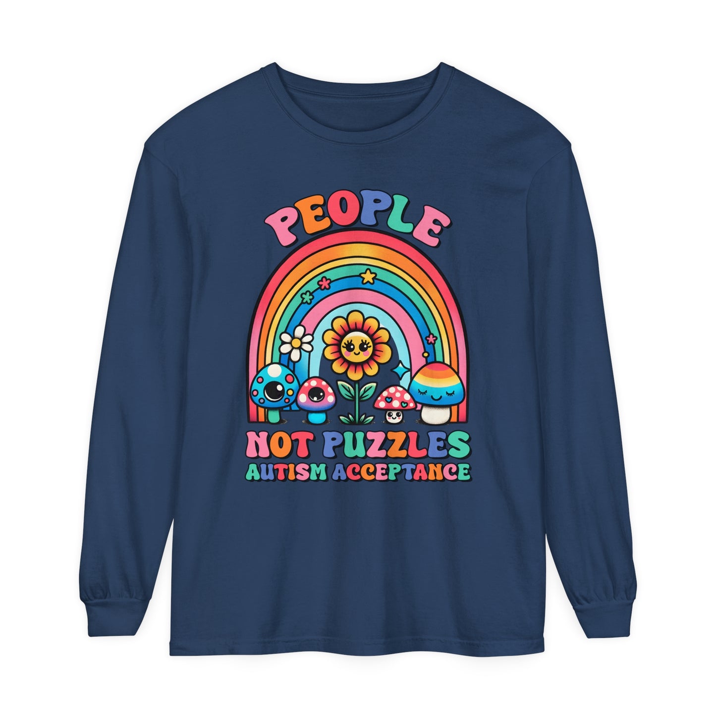 People Not Puzzles Autism Awareness Adult Unisex Long Sleeve T-Shirt