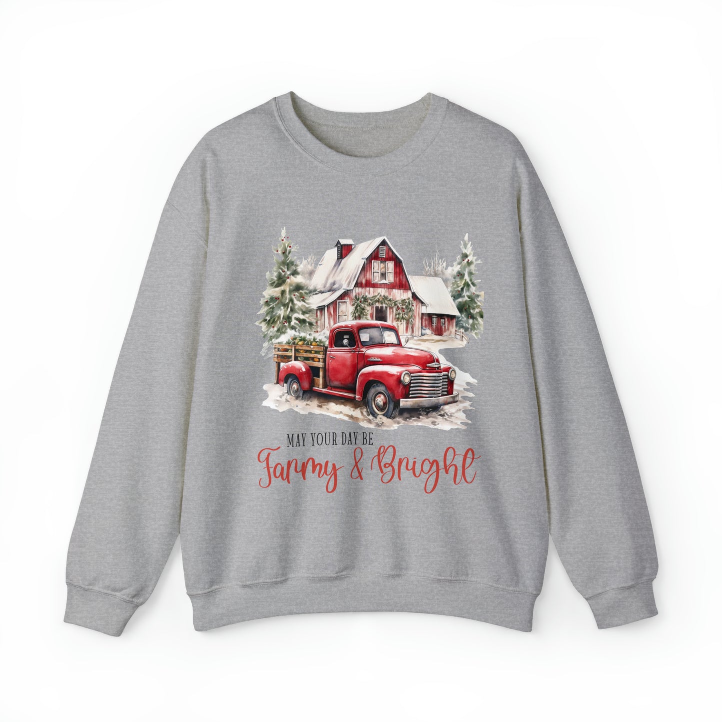 Farmy & Bright Women's Christmas Crewneck Sweatshirt