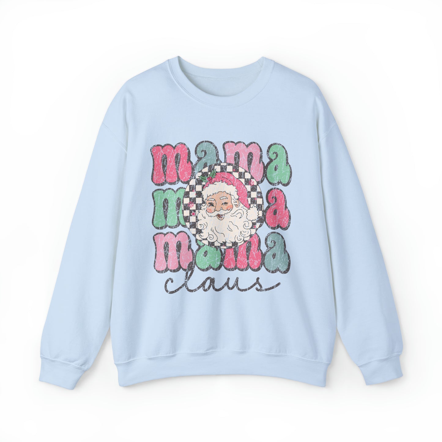 MAMA Claus Retro Distressed Women's Christmas Sweatshirt