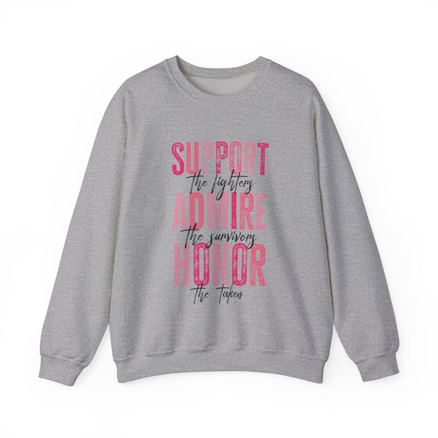 Support Admire Honor Breast Cancer Awareness Women's Crewneck Sweatshirt