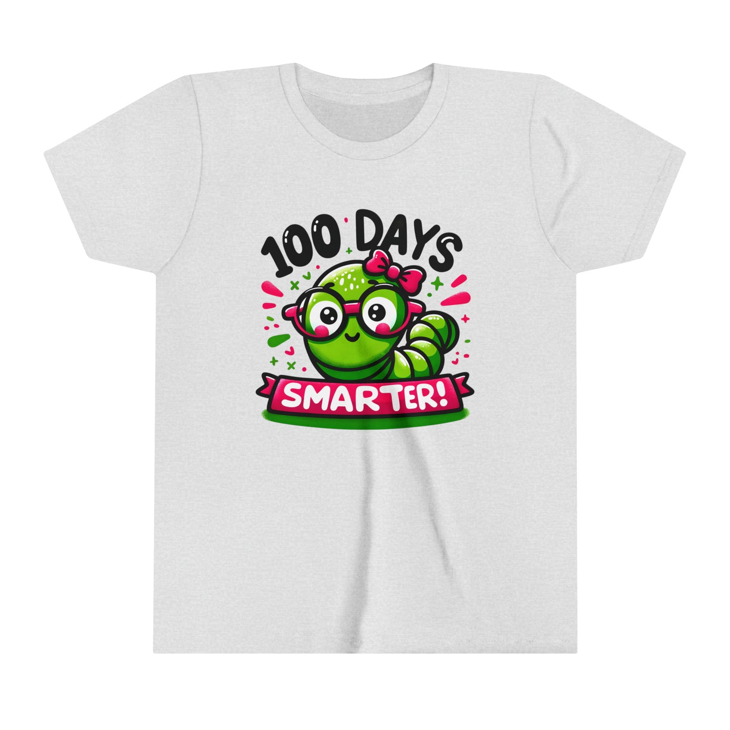 100 Days Smarter 100 Days of School Girl's Youth Short Sleeve Tee
