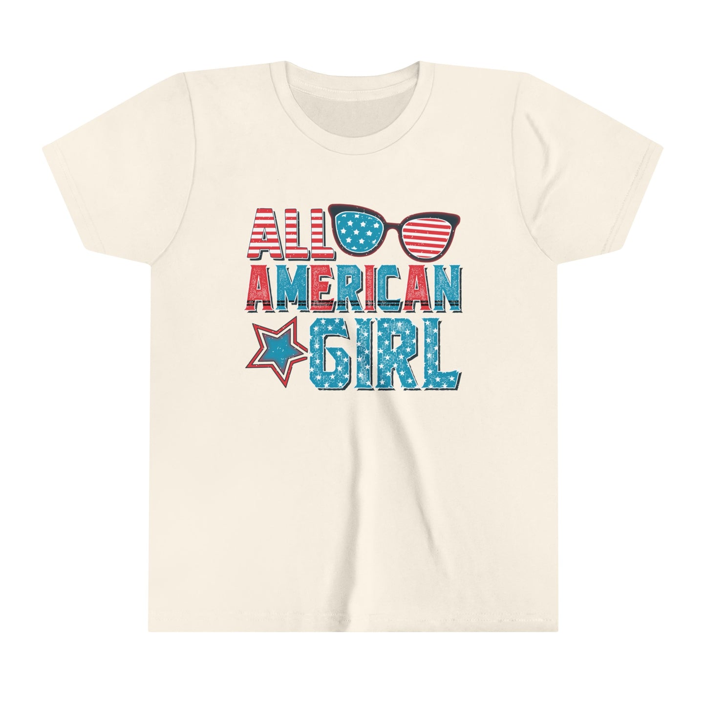 All American Girl 4th of July USA Youth Shirt