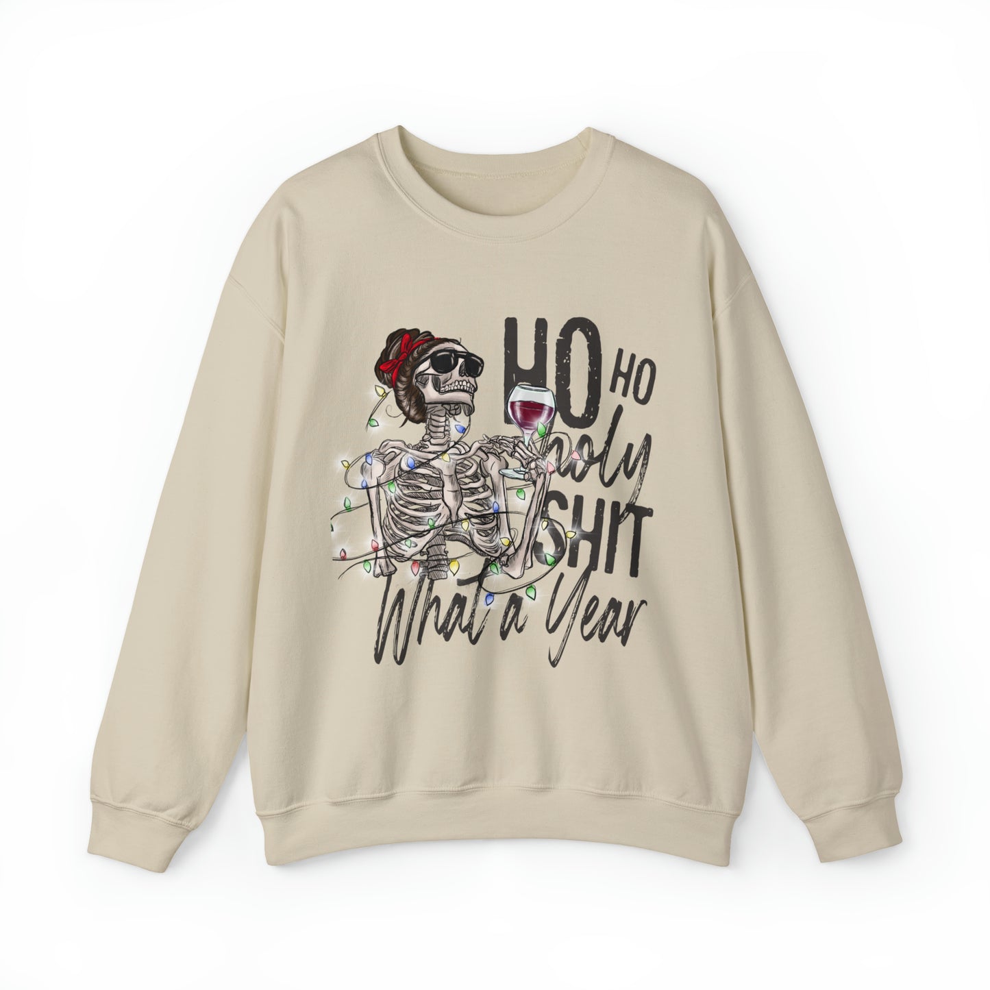 HO HO HO Holy Shit What a Year Women's Christmas Crewneck Sweatshirt