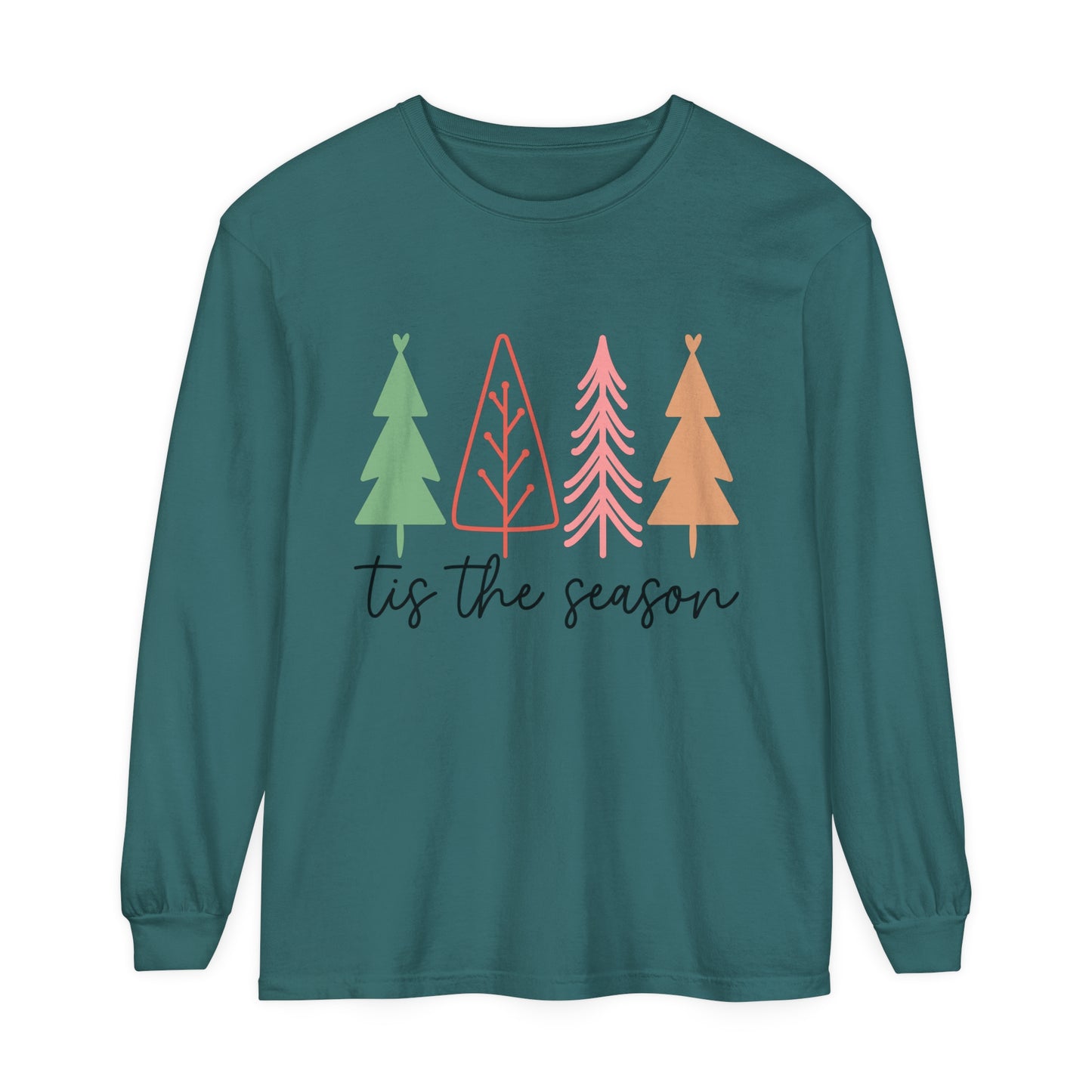 Tis the Season Women's Christmas Holiday Loose Long Sleeve T-Shirt