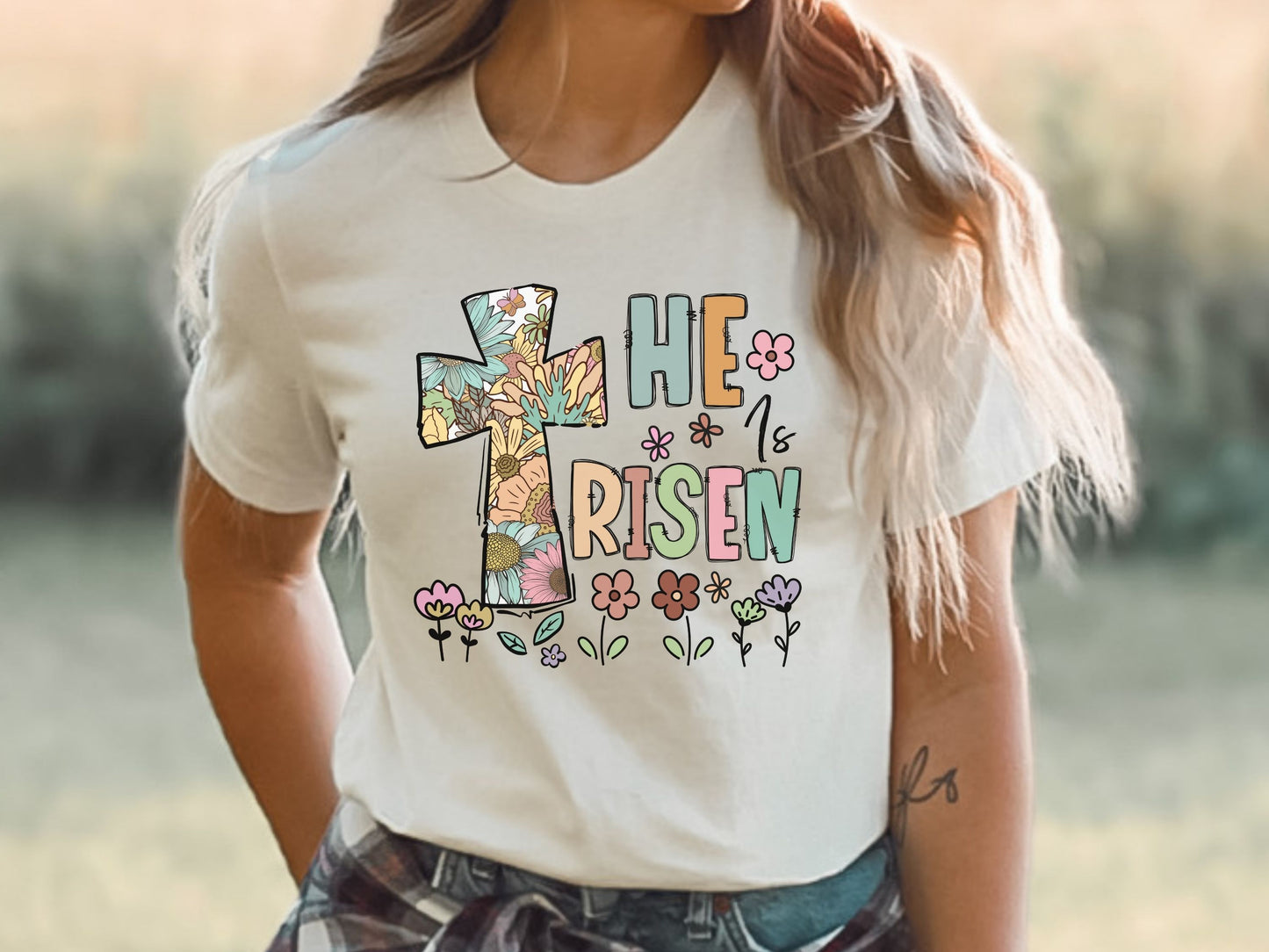 He is Risen Women's Easter  Short Sleeve Tee