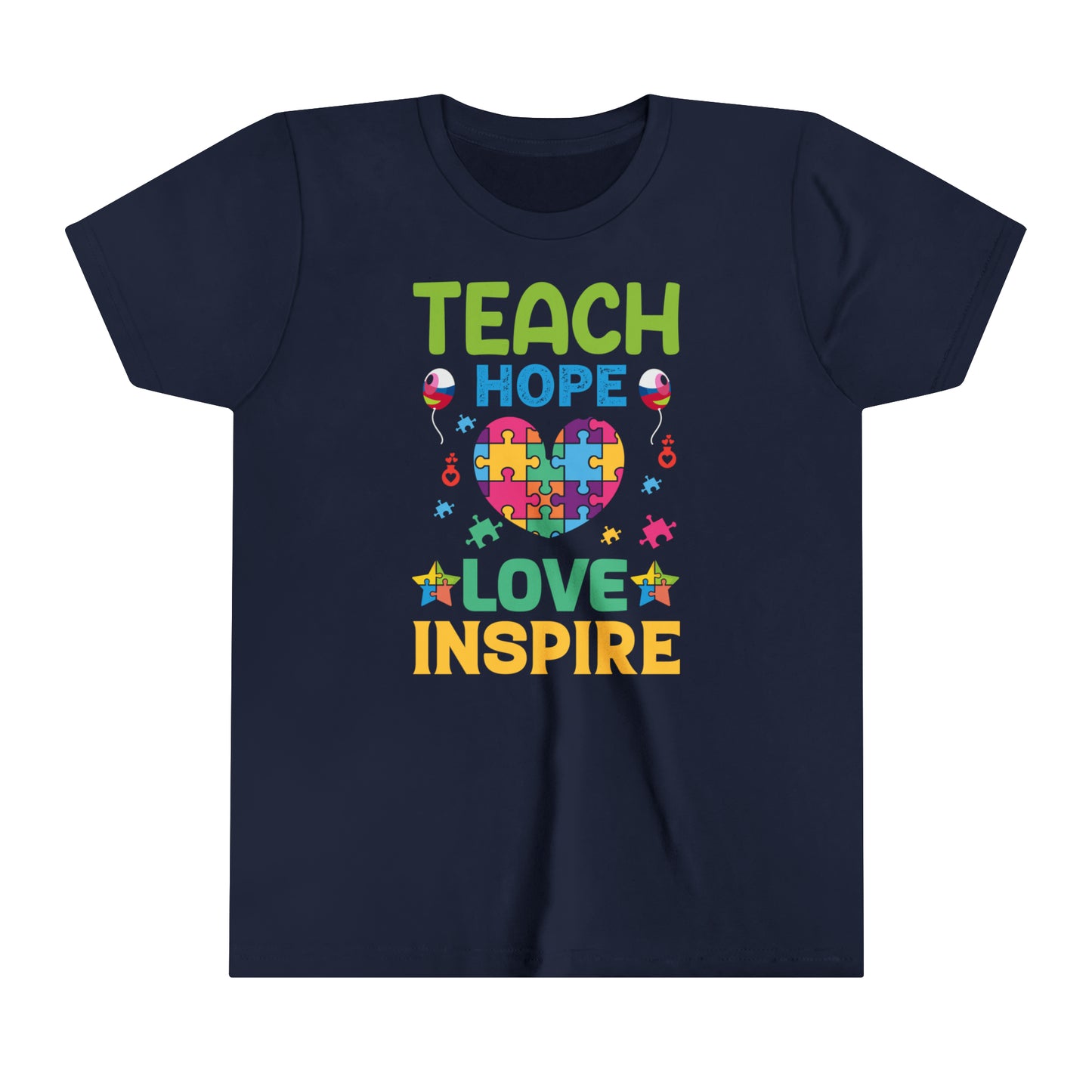 Teach Hope Love Inspire Autism Advocate Youth Shirt