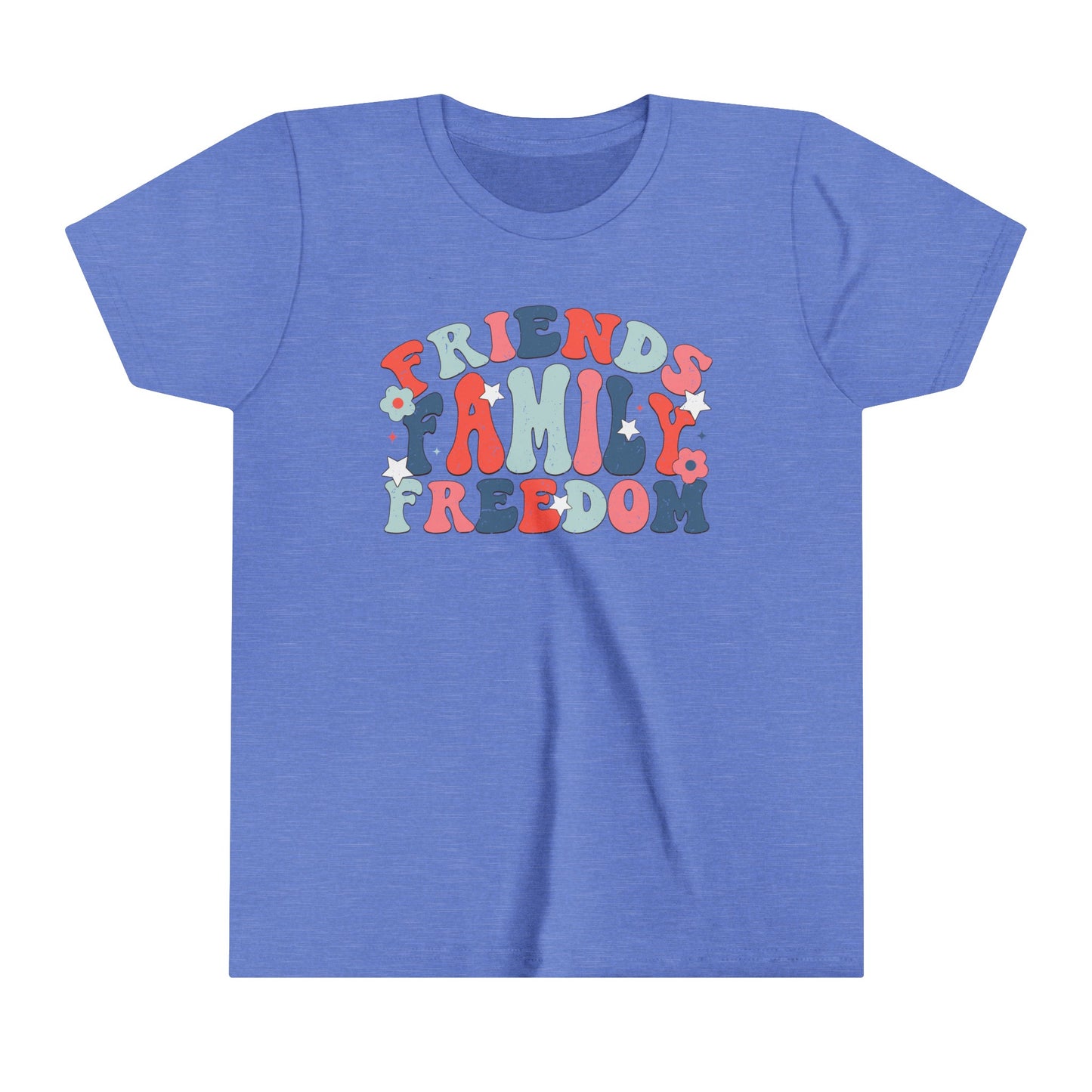 Friends Family Freedom 4th of July USA Youth Shirt