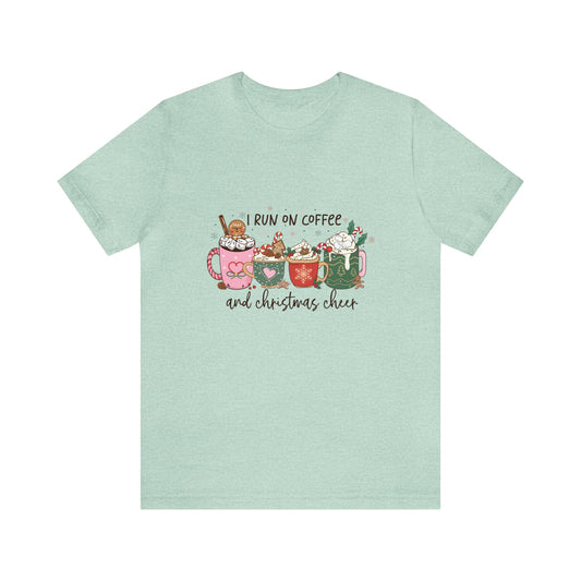 Coffee and Christmas Cheer Women's Short Sleeve Christmas T Shirt