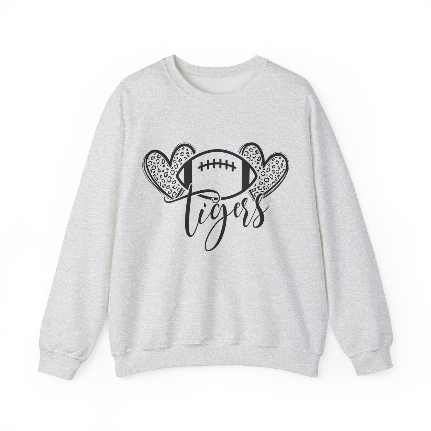 Tigers Football and Hearts Women's Crewneck Sweatshirt