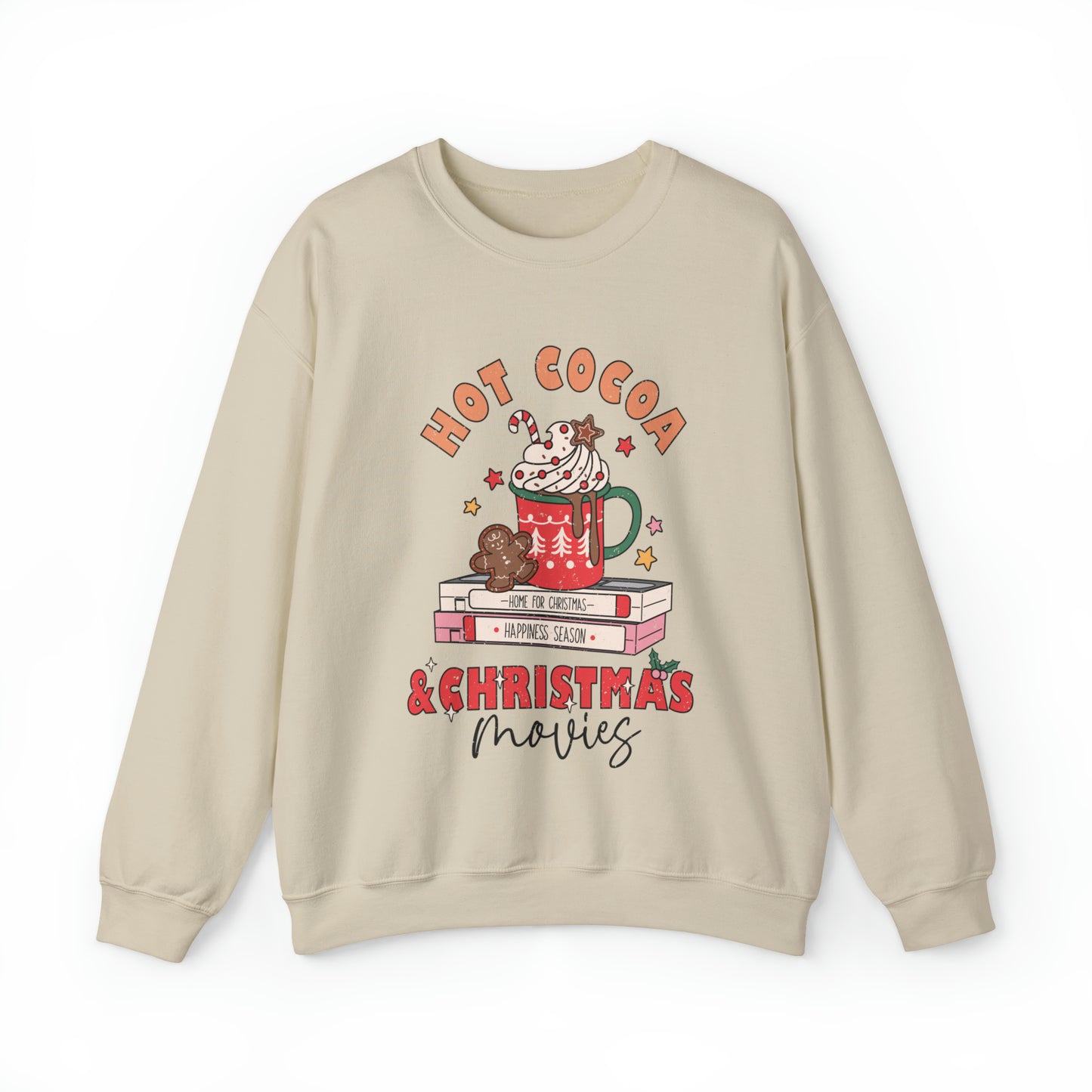 Hot Cocoa and Christmas Movies Women's Christmas Crewneck Sweatshirt