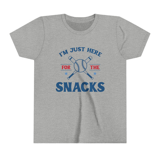 I'm Just Here For The Snacks Kid's Youth Baseball Shirt
